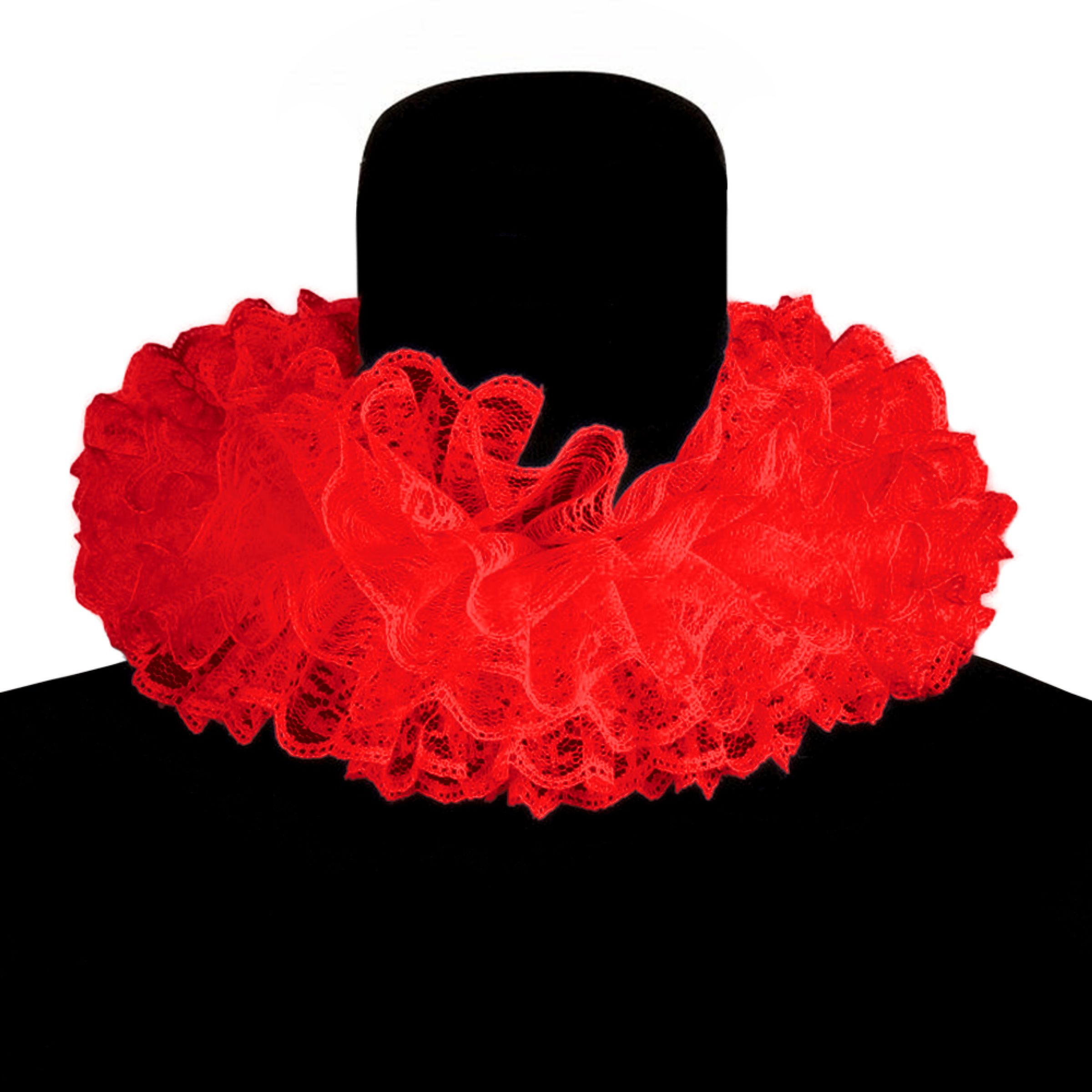 Krage i Spets Röd Deluxe - One size | Hem - Maskerad - Tillbehör - Maskeradaccessoarer | Maskeradspecialisten