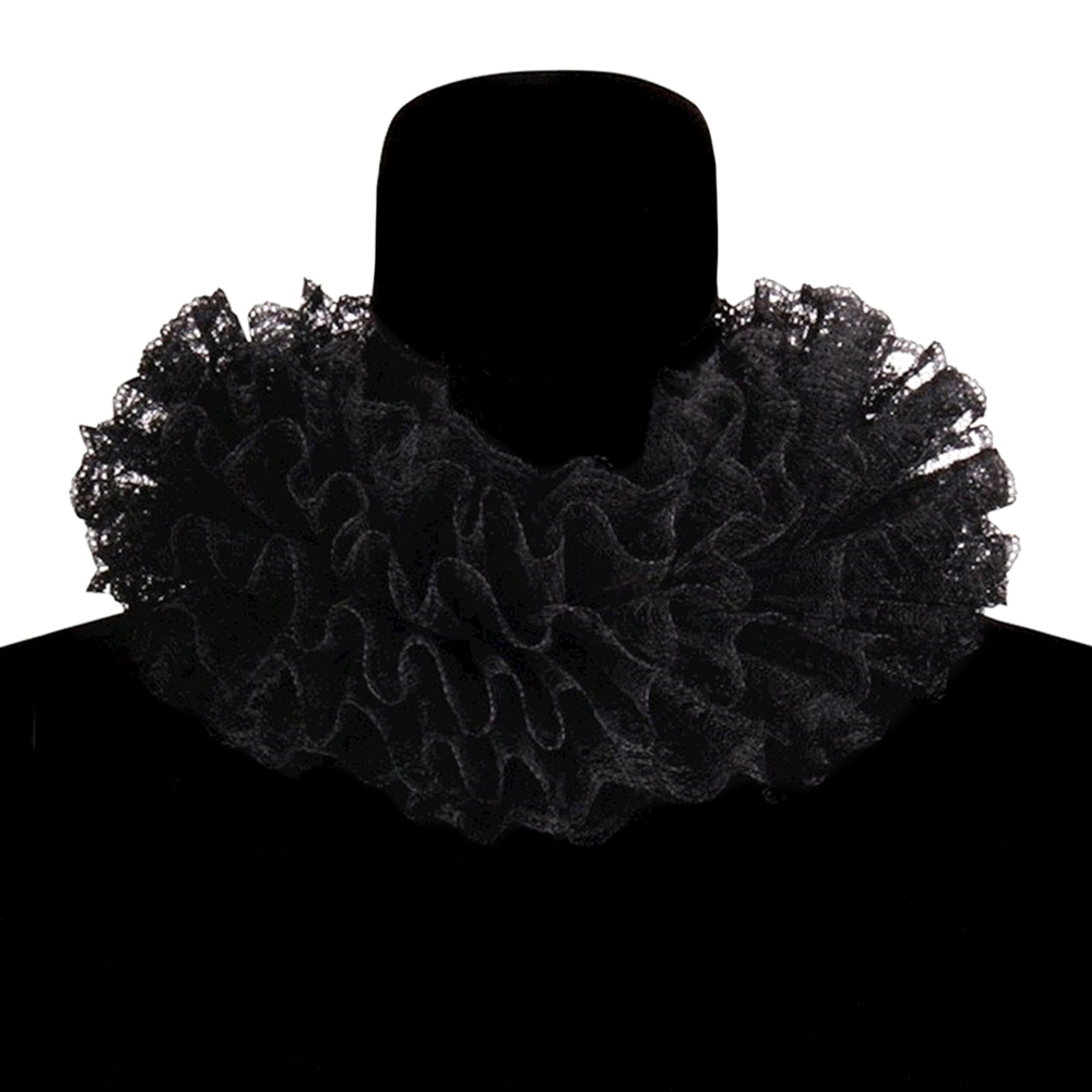 Krage i Spets Svart Deluxe - One size | Hem - Maskerad - Tillbehör - Maskeradaccessoarer | Maskeradspecialisten