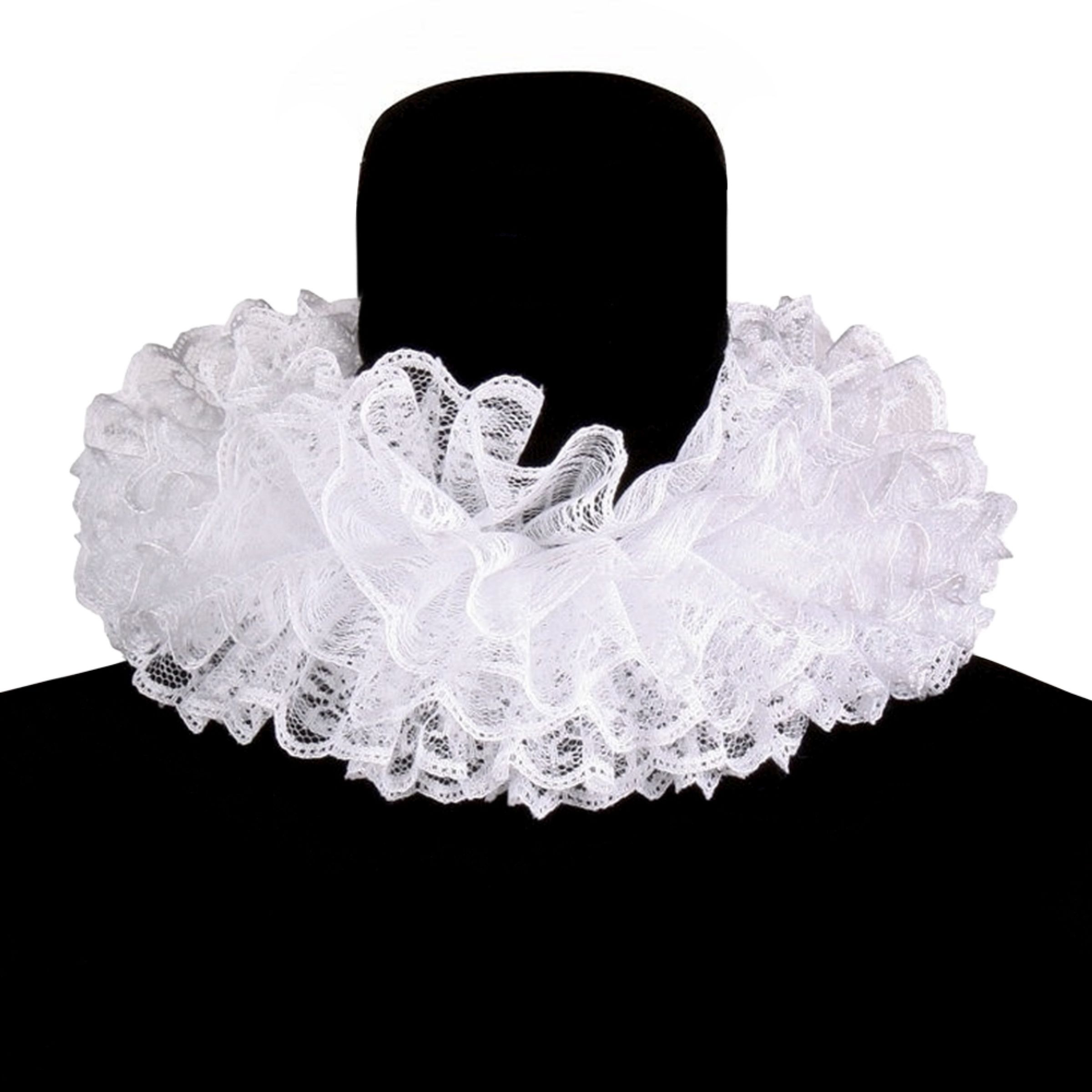 Krage i Spets Vit Deluxe - One size | Hem - Maskerad - Tillbehör - Maskeradaccessoarer | Maskeradspecialisten