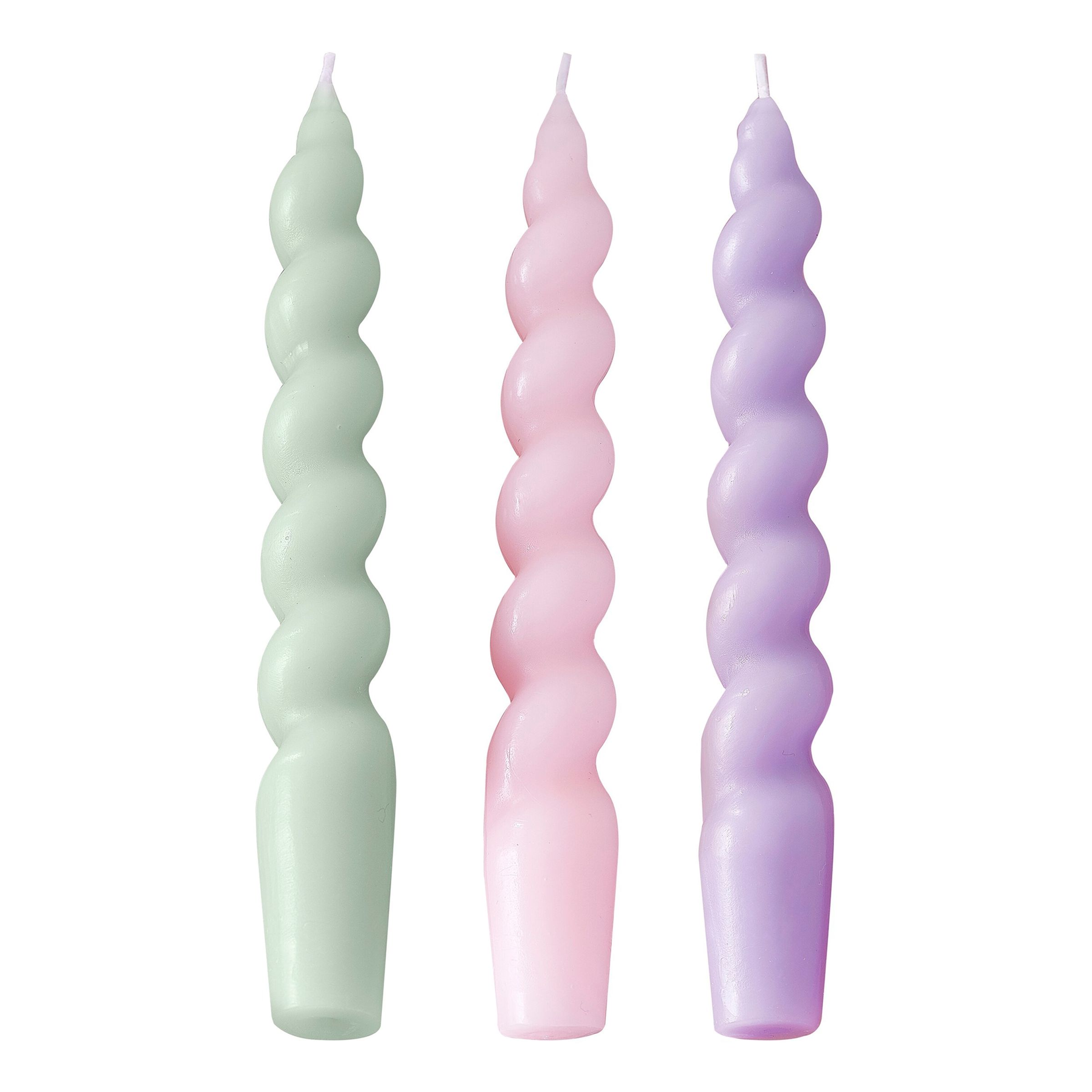 Kronljus Pastell Swirl Wavy - 3-pack