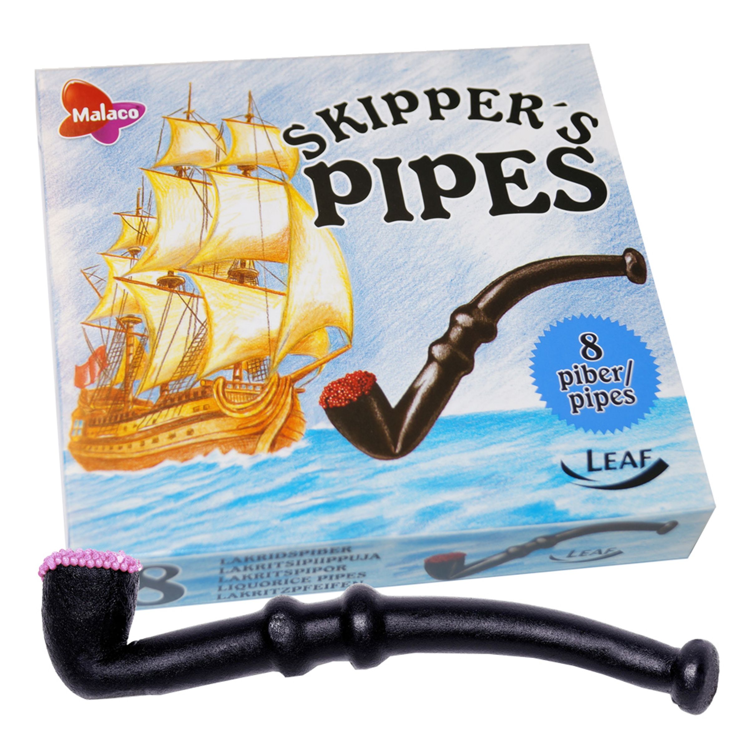 Läs mer om Skippers Pipes Lakritspipor - 8-pack