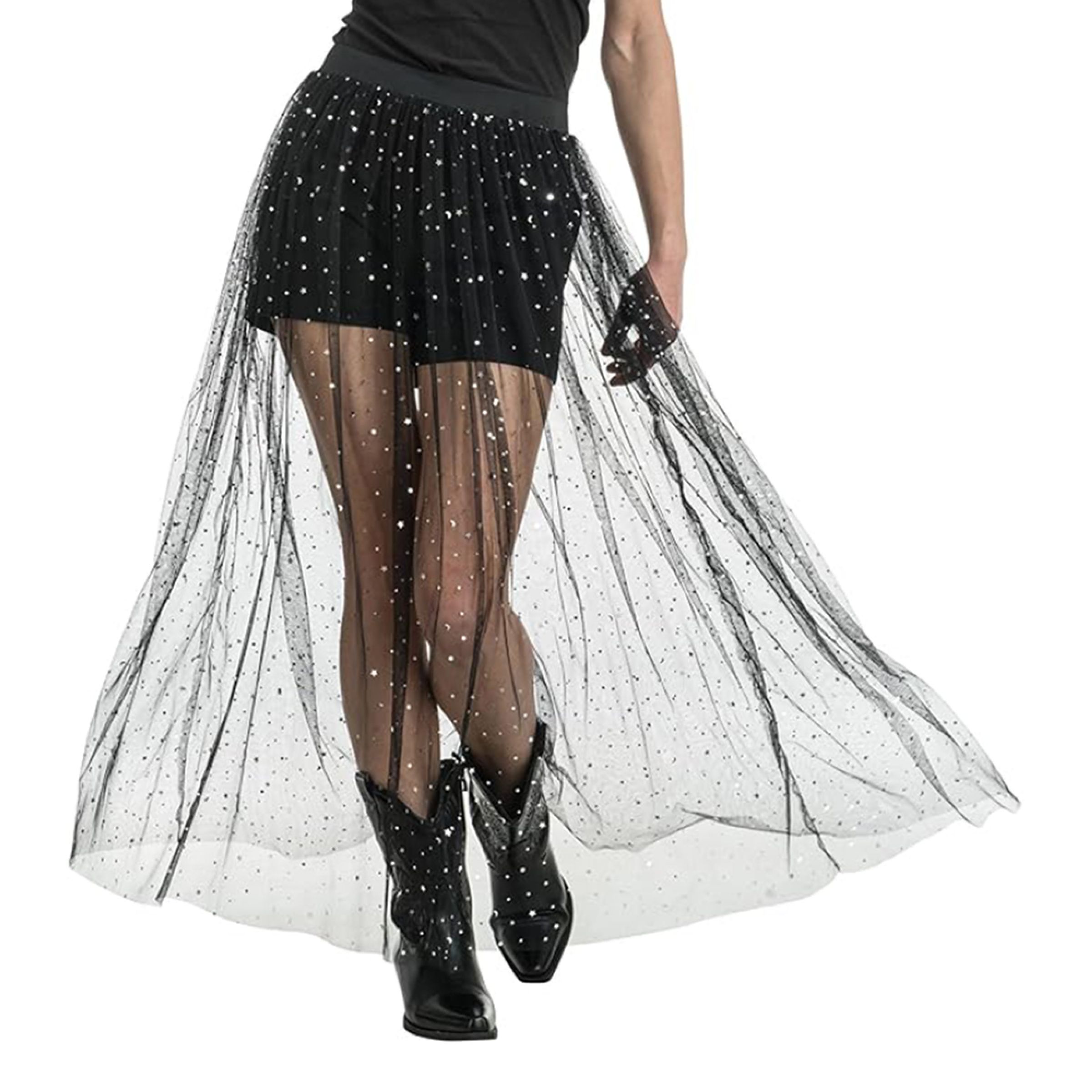 Lång Kjol i Mesh Svart - One size | Hem - Maskerad - Tillbehör - Kjolar | Maskeradspecialisten