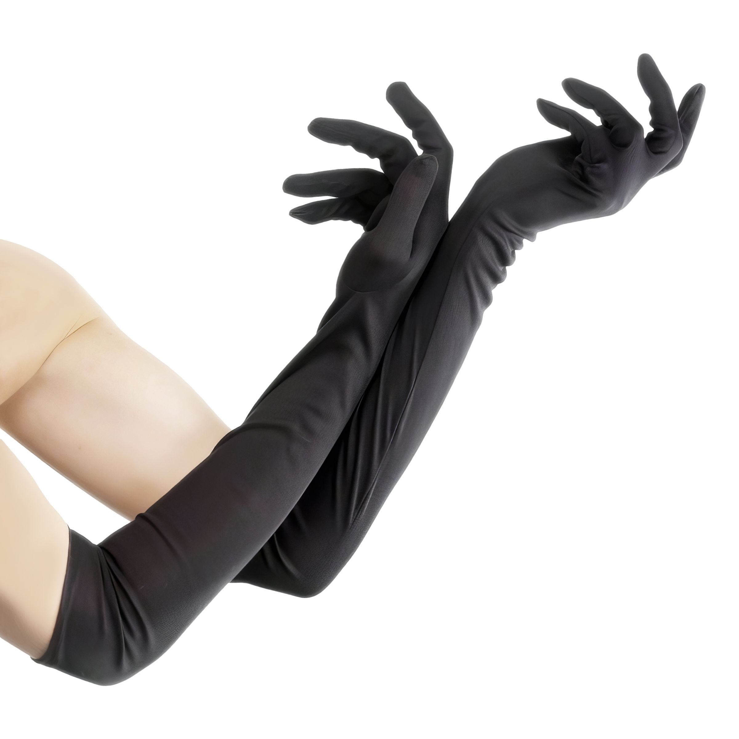 Läs mer om Långa Svarta Handskar - One size