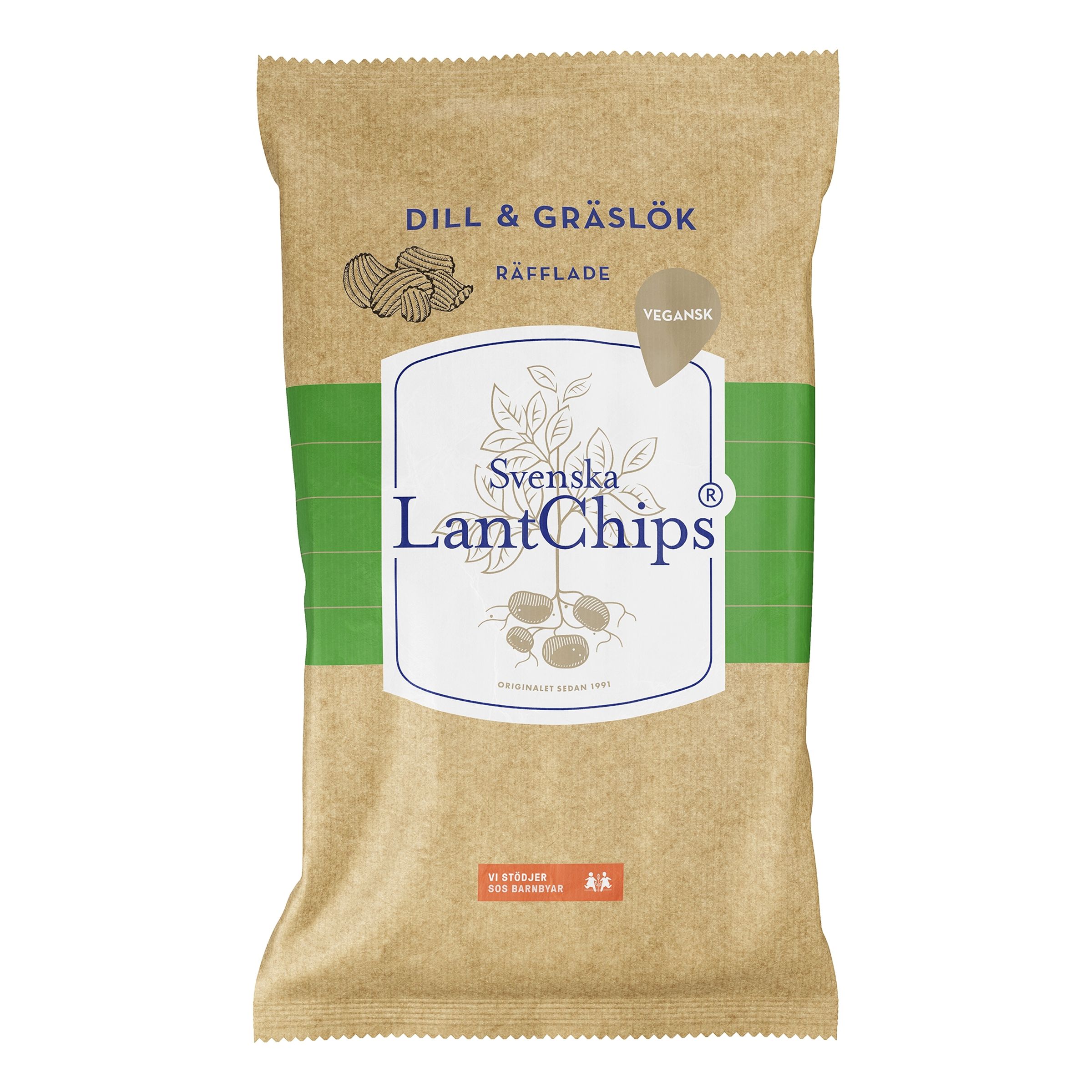 LantChips Dill & Gräslök Räfflade - 200 gram