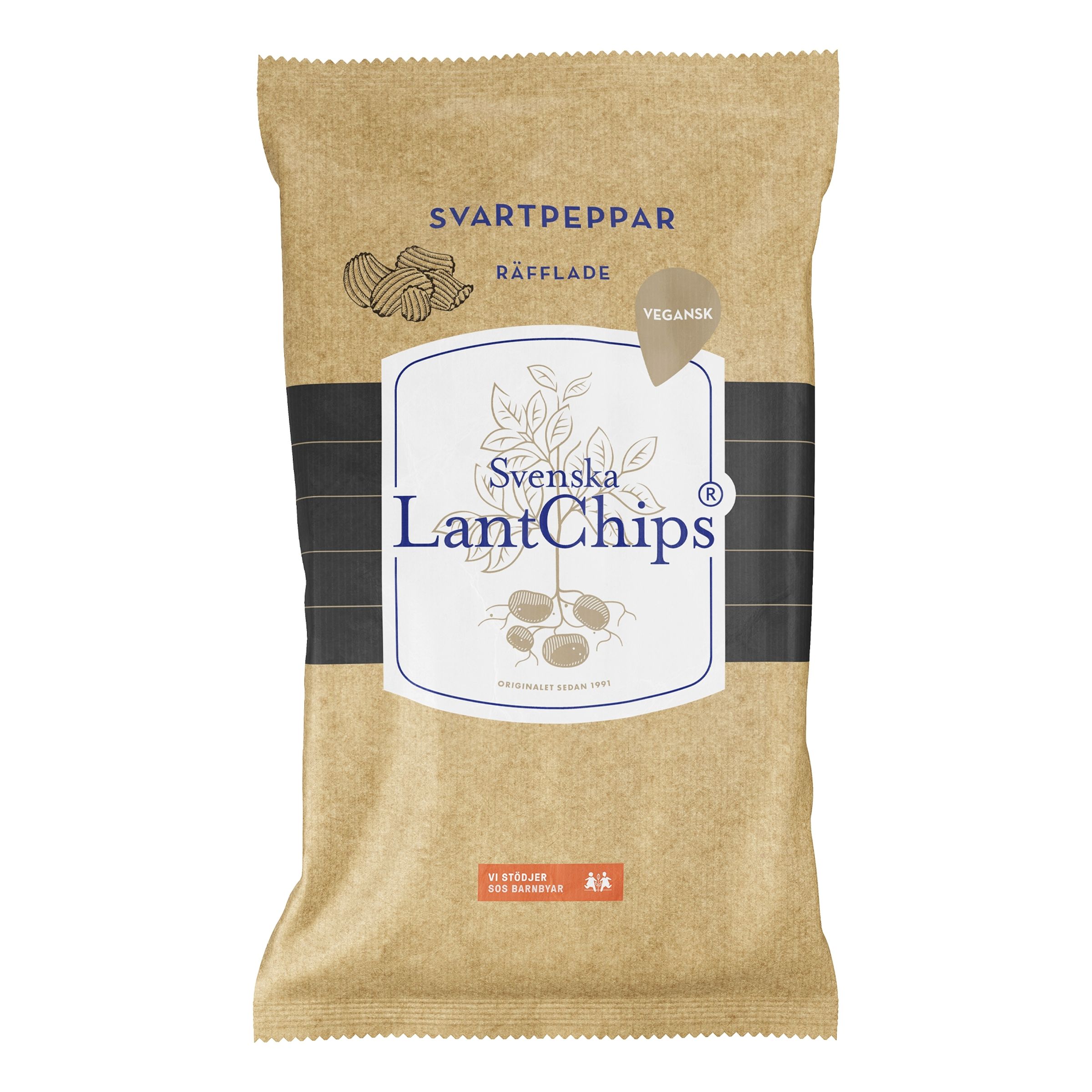 LantChips Svartpeppar Räfflade - 200 gram