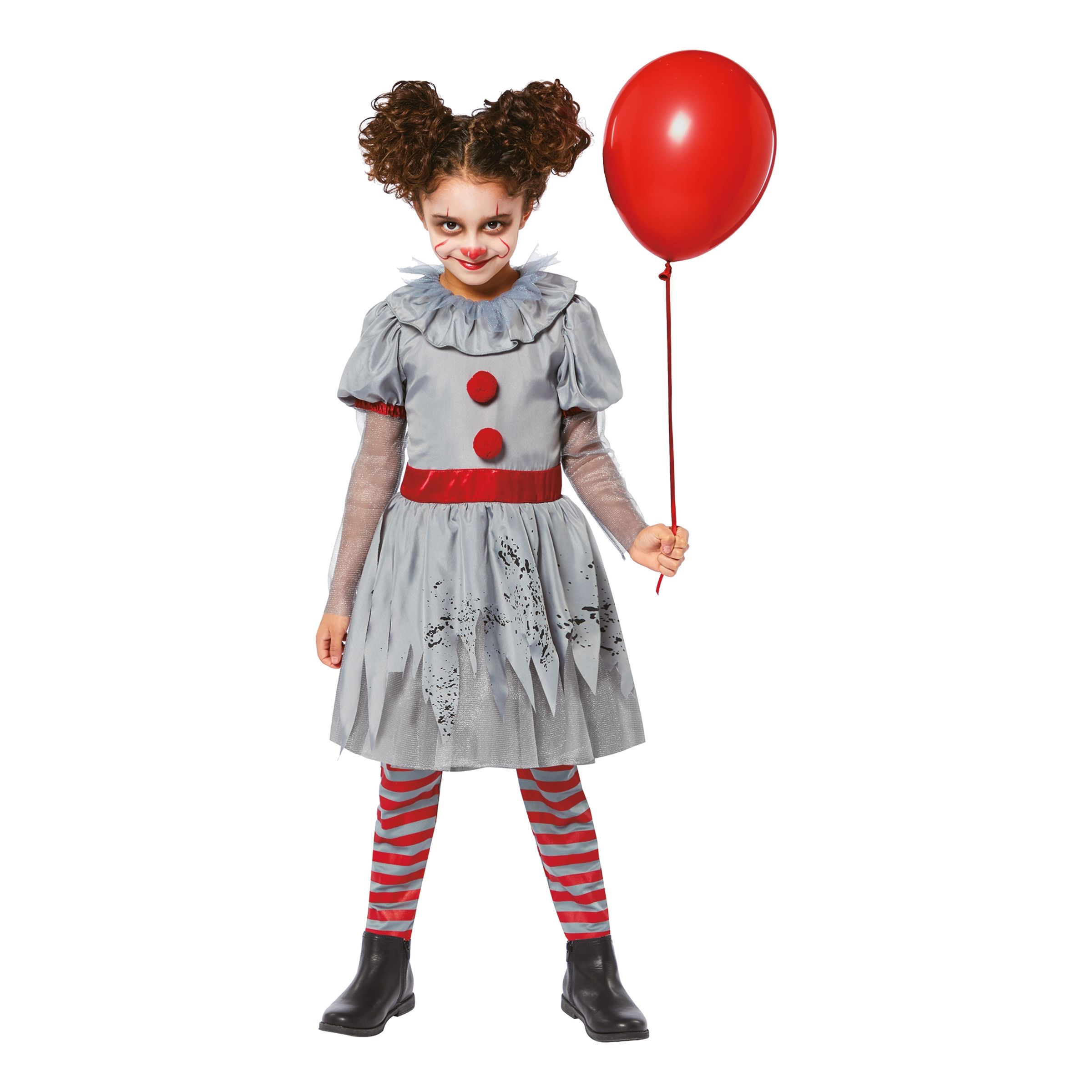 Läs mer om Läskig Clown Klänning Barn Maskeraddräkt - X-Large