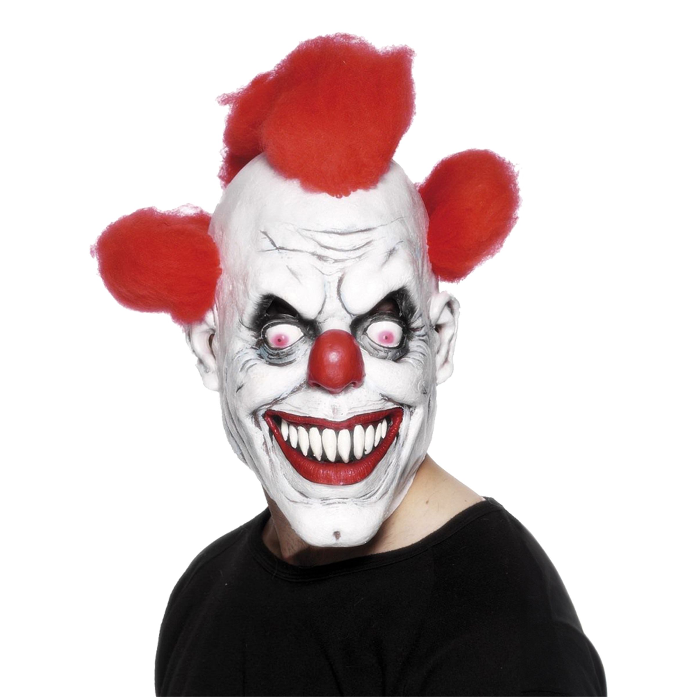 Läs mer om Läskig Clownmask med Hår - One size