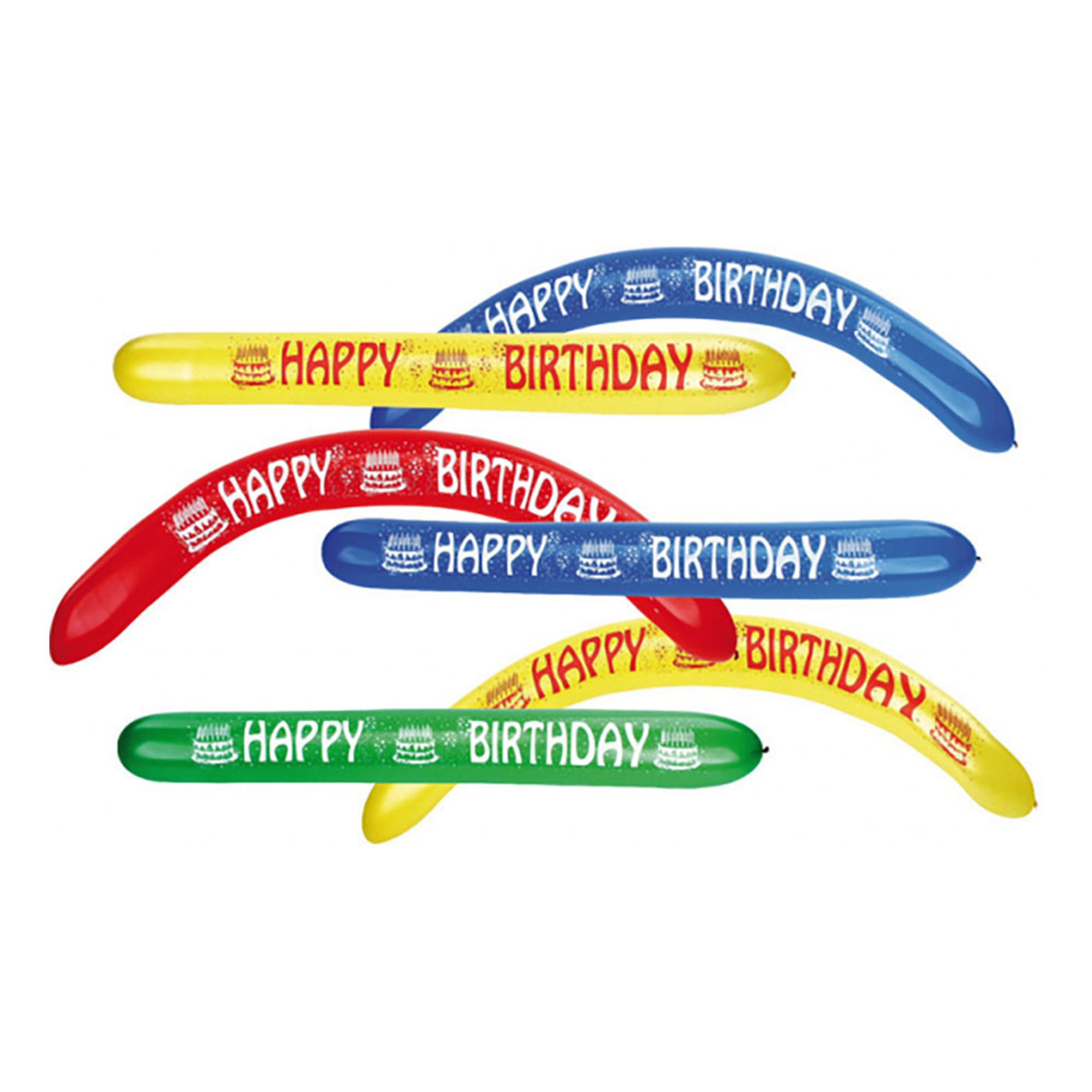Läs mer om Latexballonger Avlånga Happy Birthday - 2-pack
