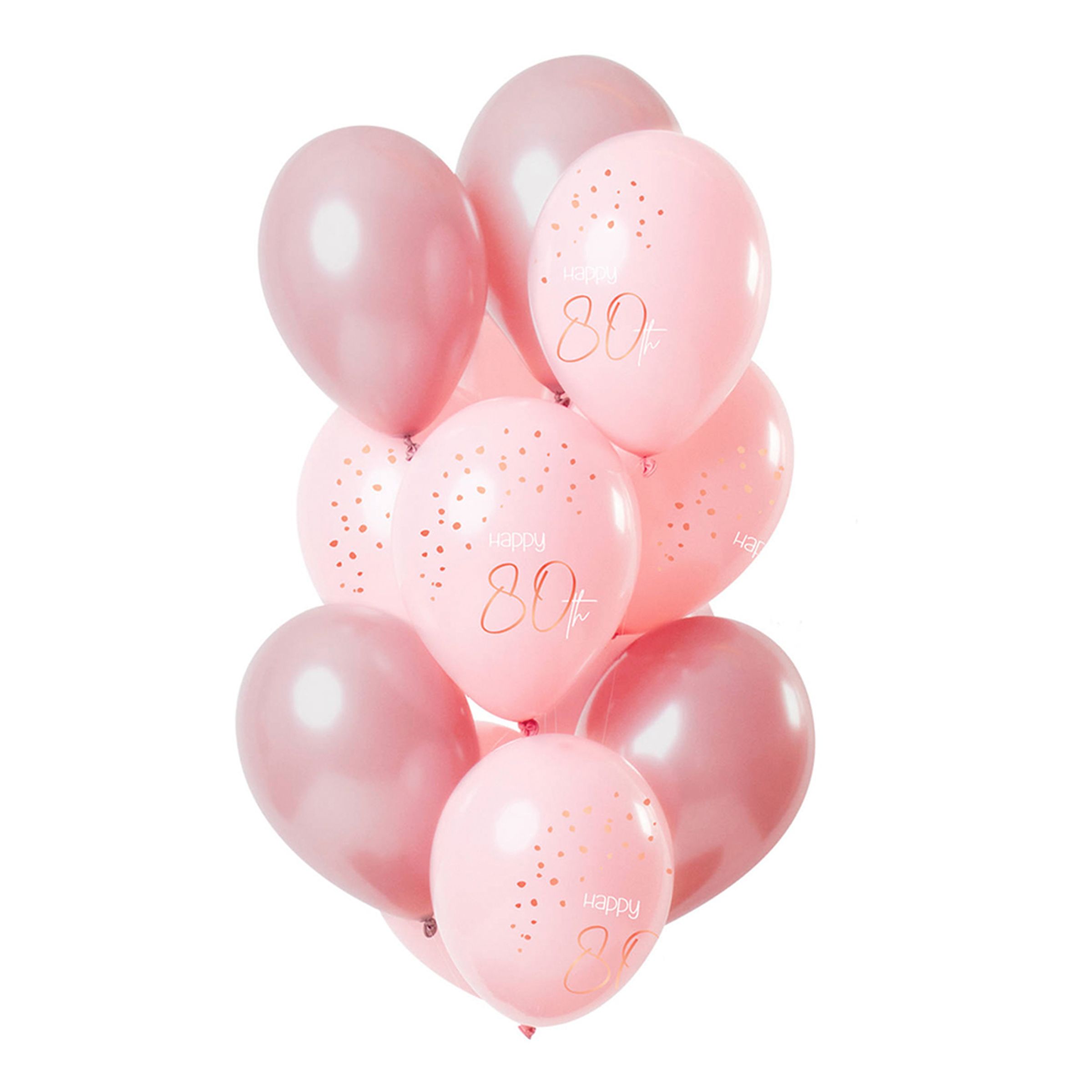 Läs mer om Latexballonger Happy 80th Lush Blush - 12-pack