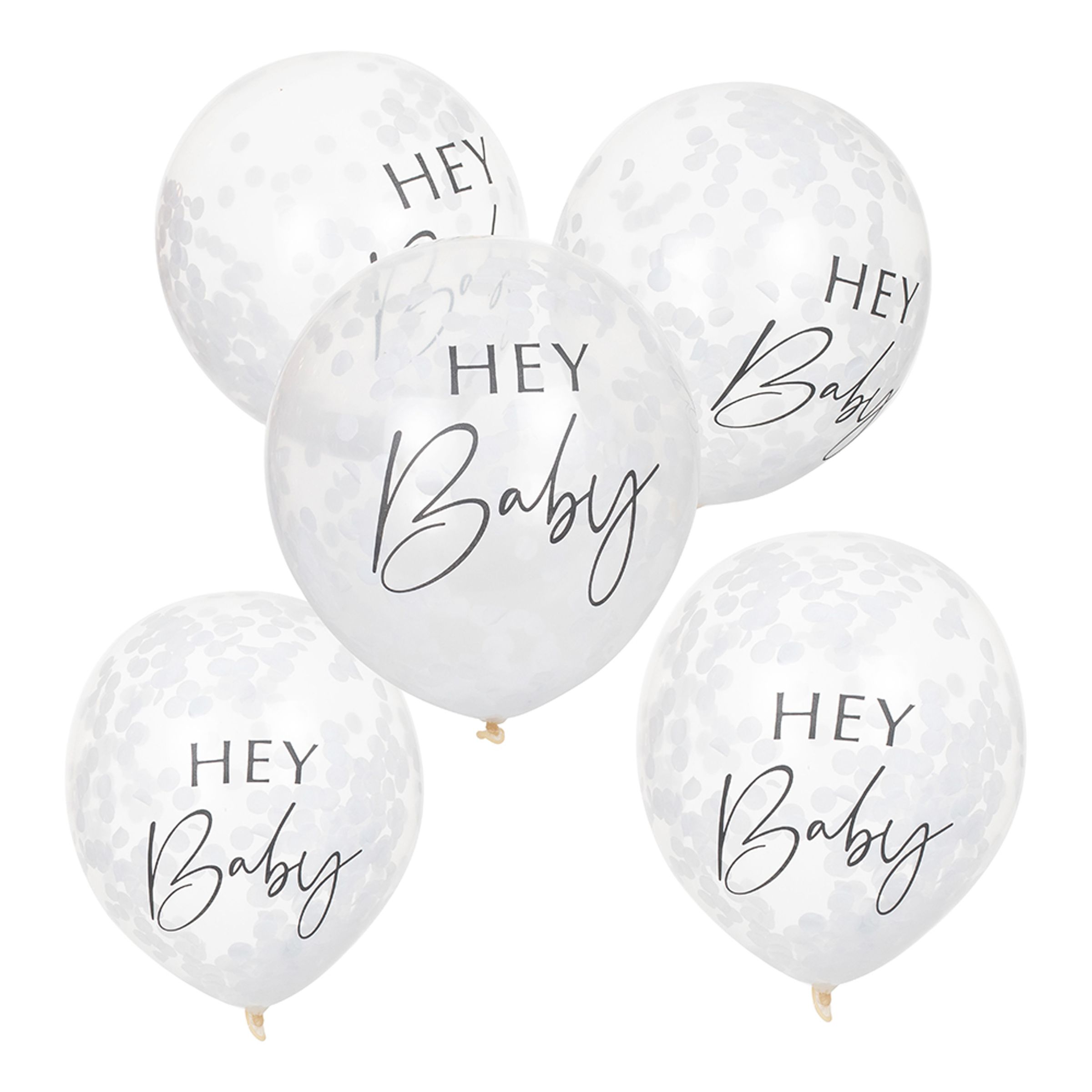 Läs mer om Latexballonger Hey Baby - 5-pack