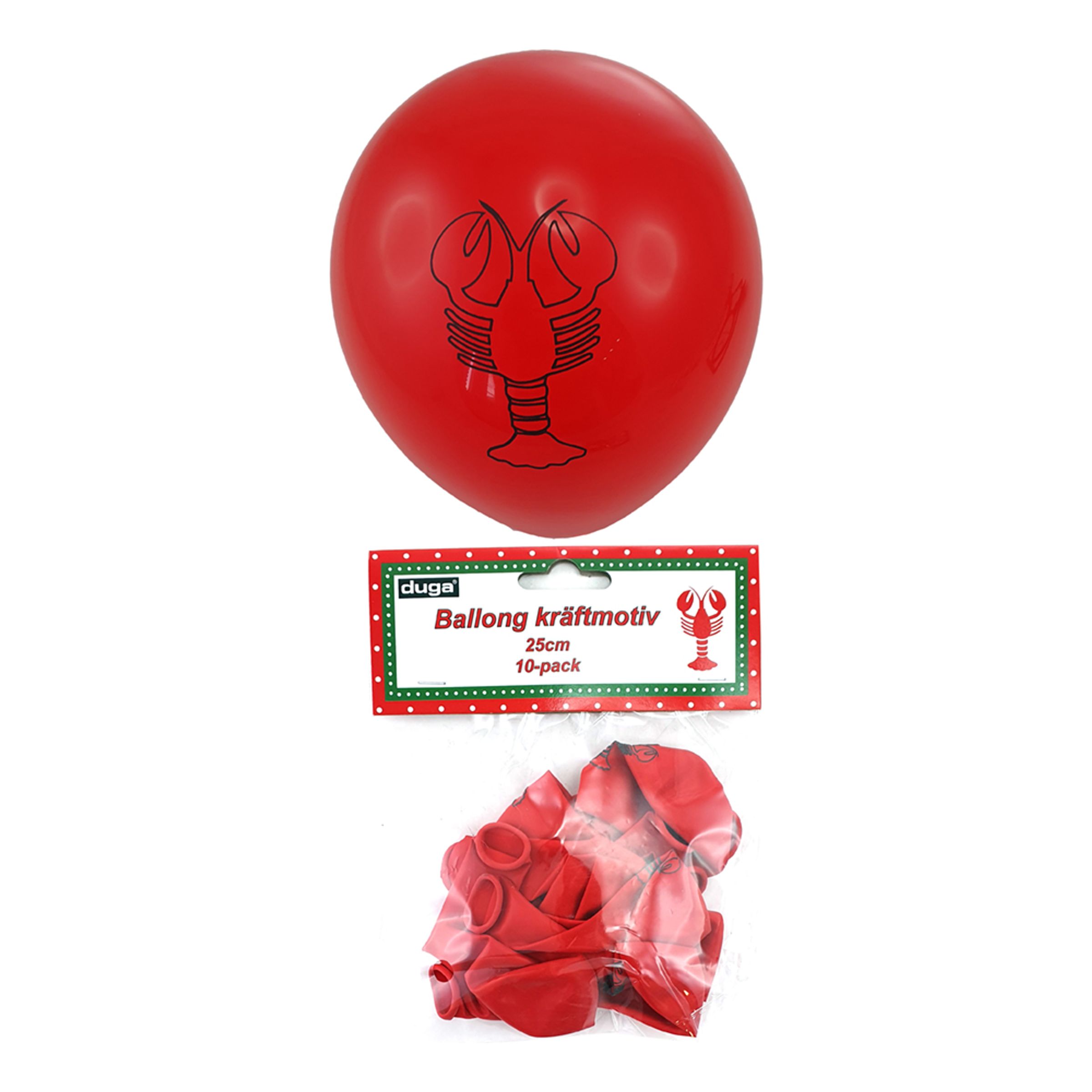 Läs mer om Latexballonger med Kräftmotiv - 10-pack