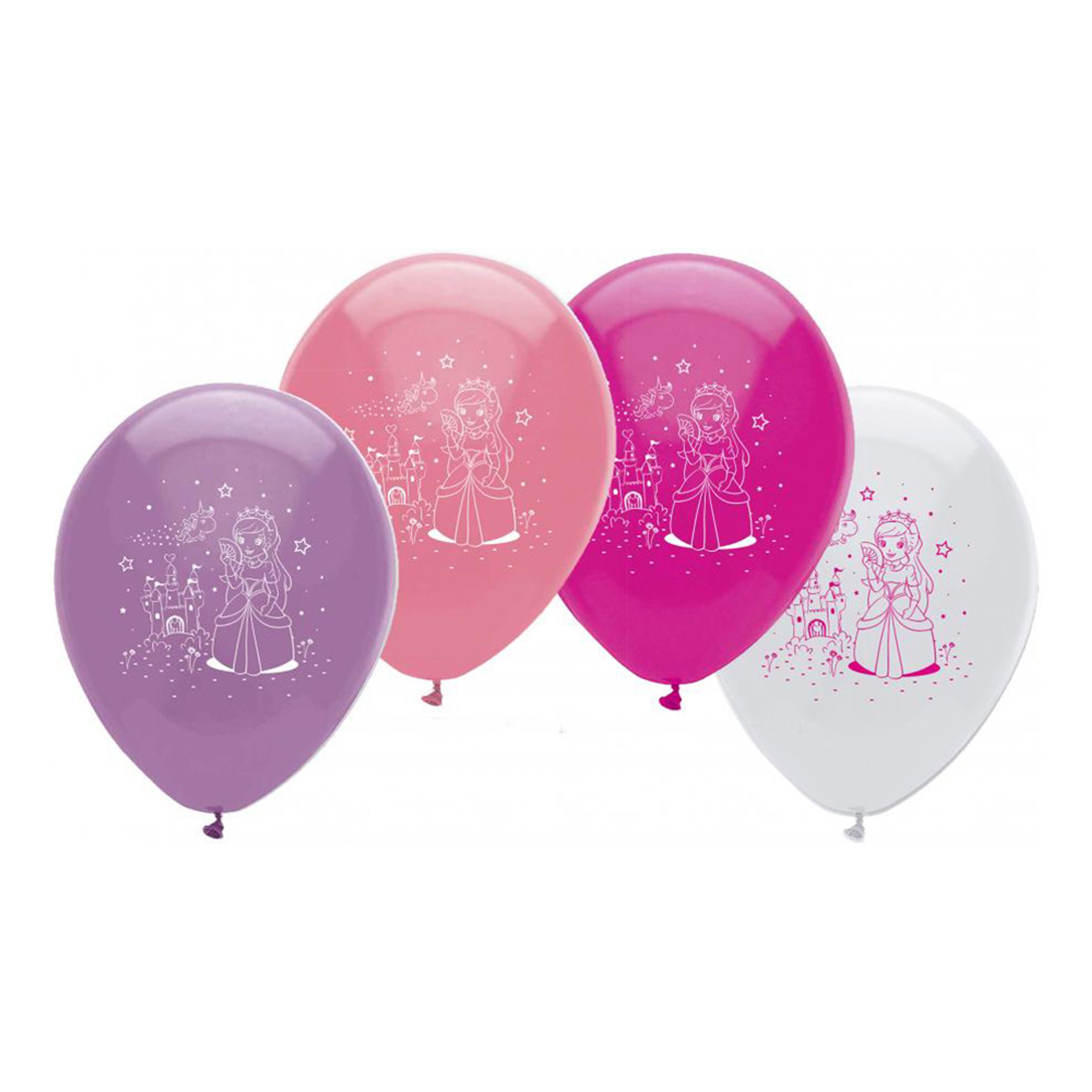 Läs mer om Latexballonger med Prinsessor - 10-pack