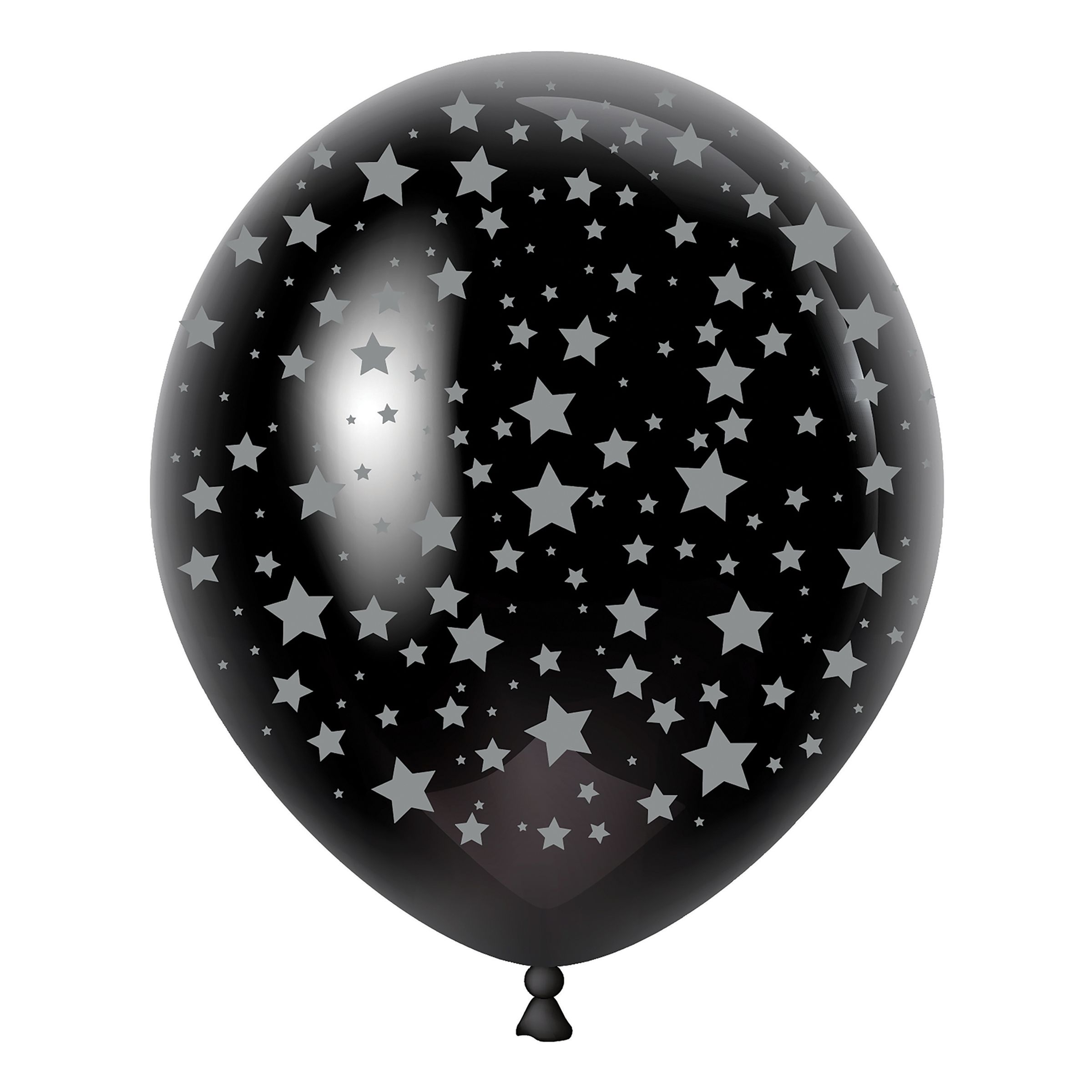 Läs mer om Latexballonger med Silverstjärnor - 8-pack