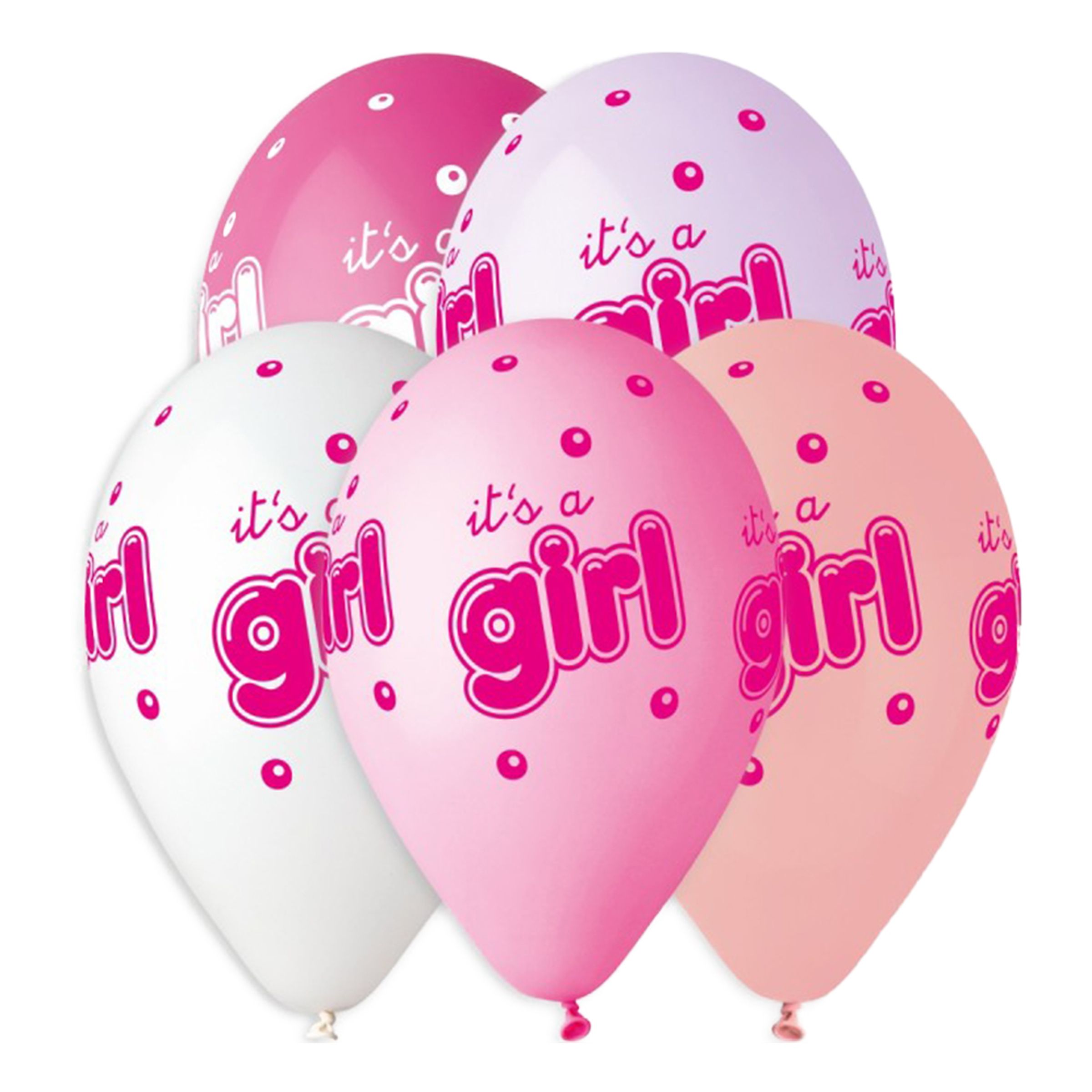 Läs mer om Latexballonger Premium Its a Girl - 5-pack