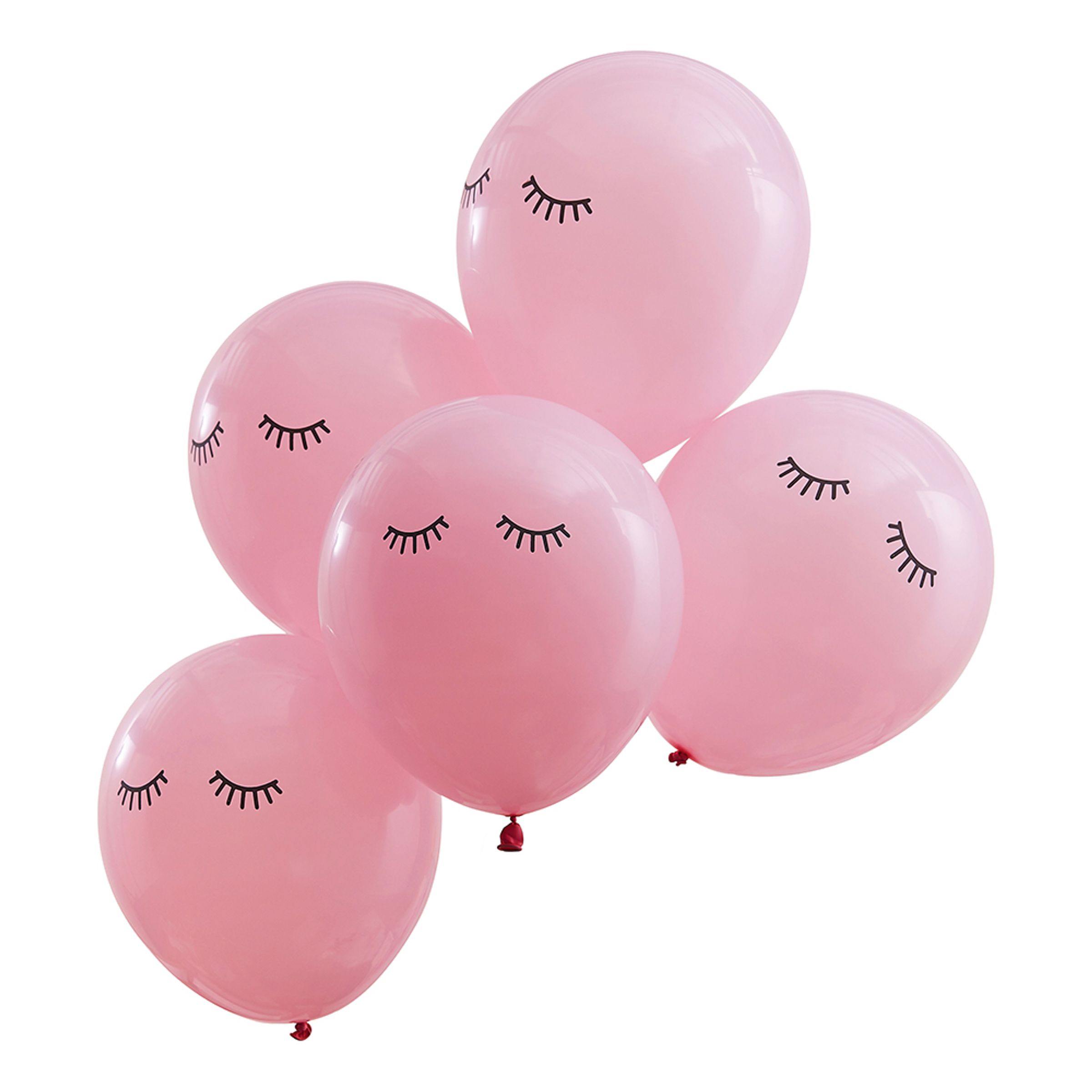 Latexballonger Sleepy Eyes Rosa - 10-pack