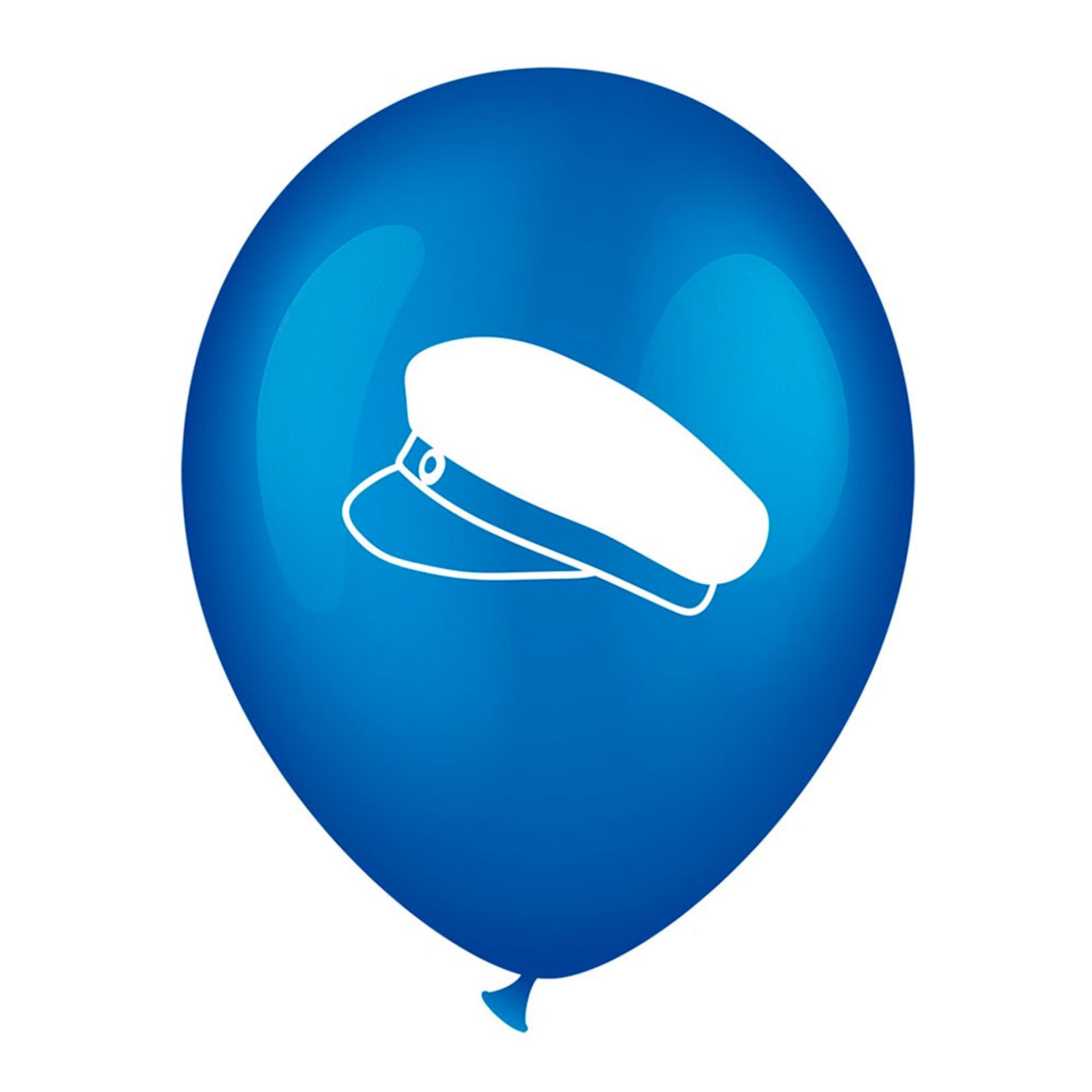 Läs mer om Latexballonger Blå med Studentmössa - 8-pack