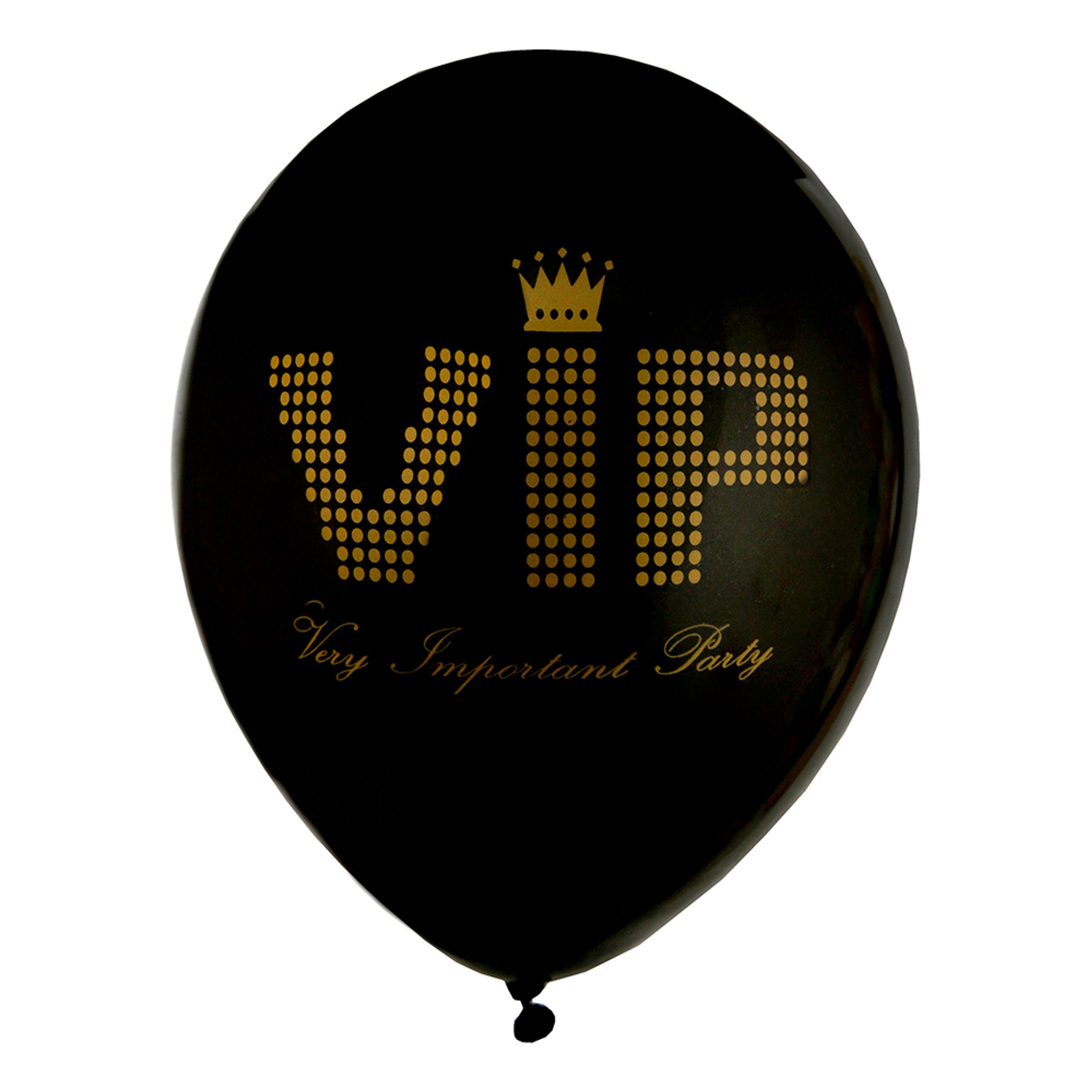 Läs mer om Latexballonger VIP Svart/Guld - 8-pack