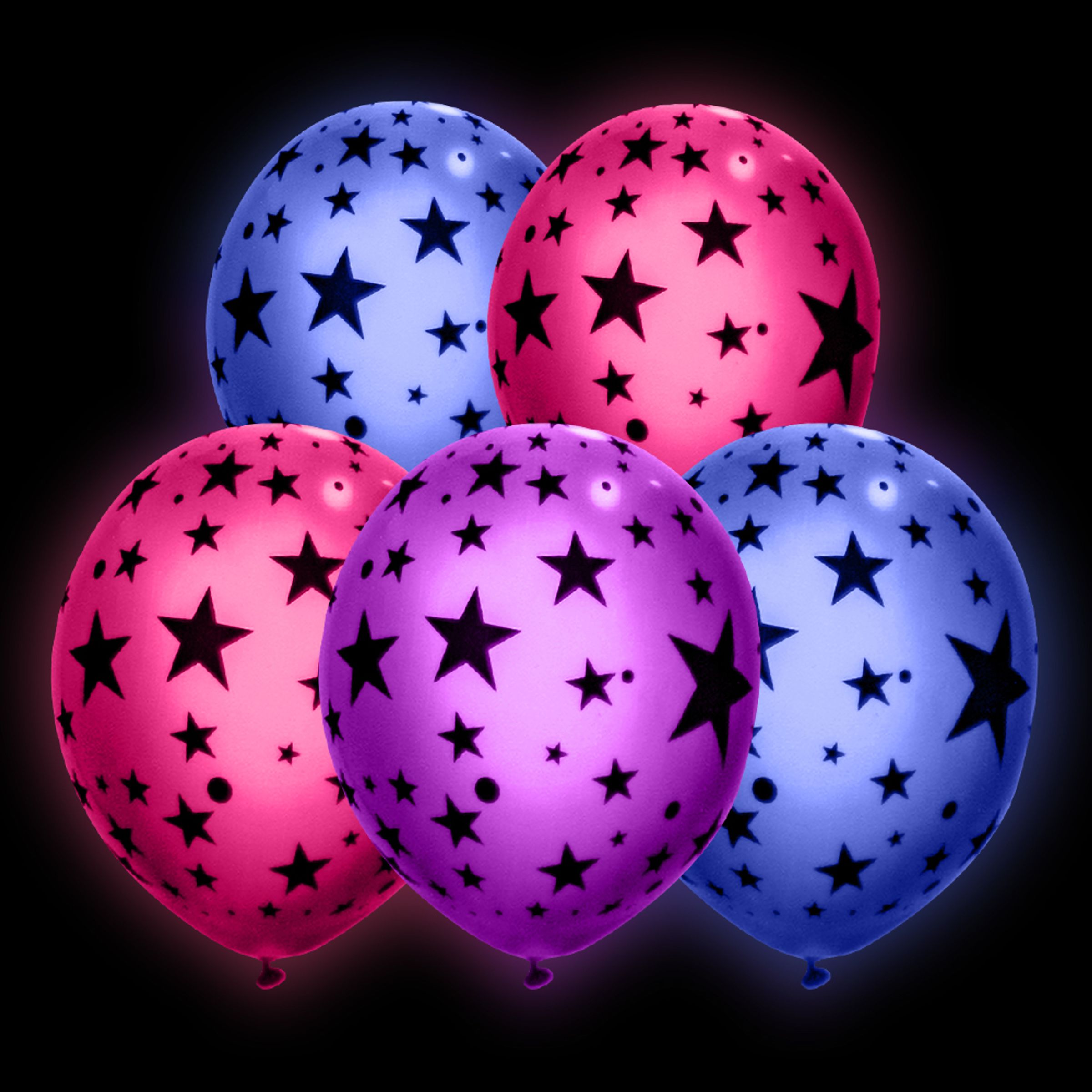 LED-Ballonger Stjärnor - 5-pack | Hem//Festartiklar//Ballonger//Latexballonger | PartyOutlet