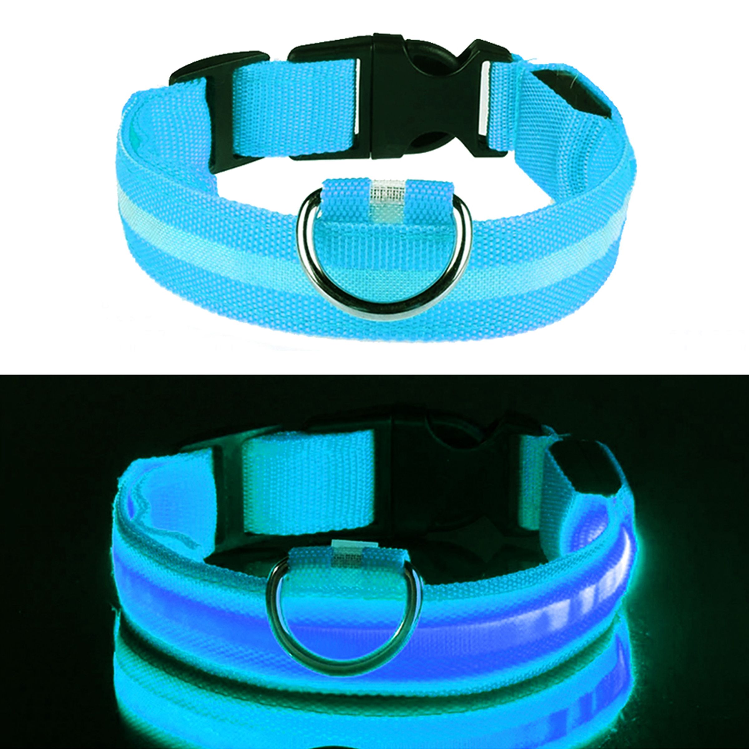 Läs mer om LED Hundhalsband - Blå - Small