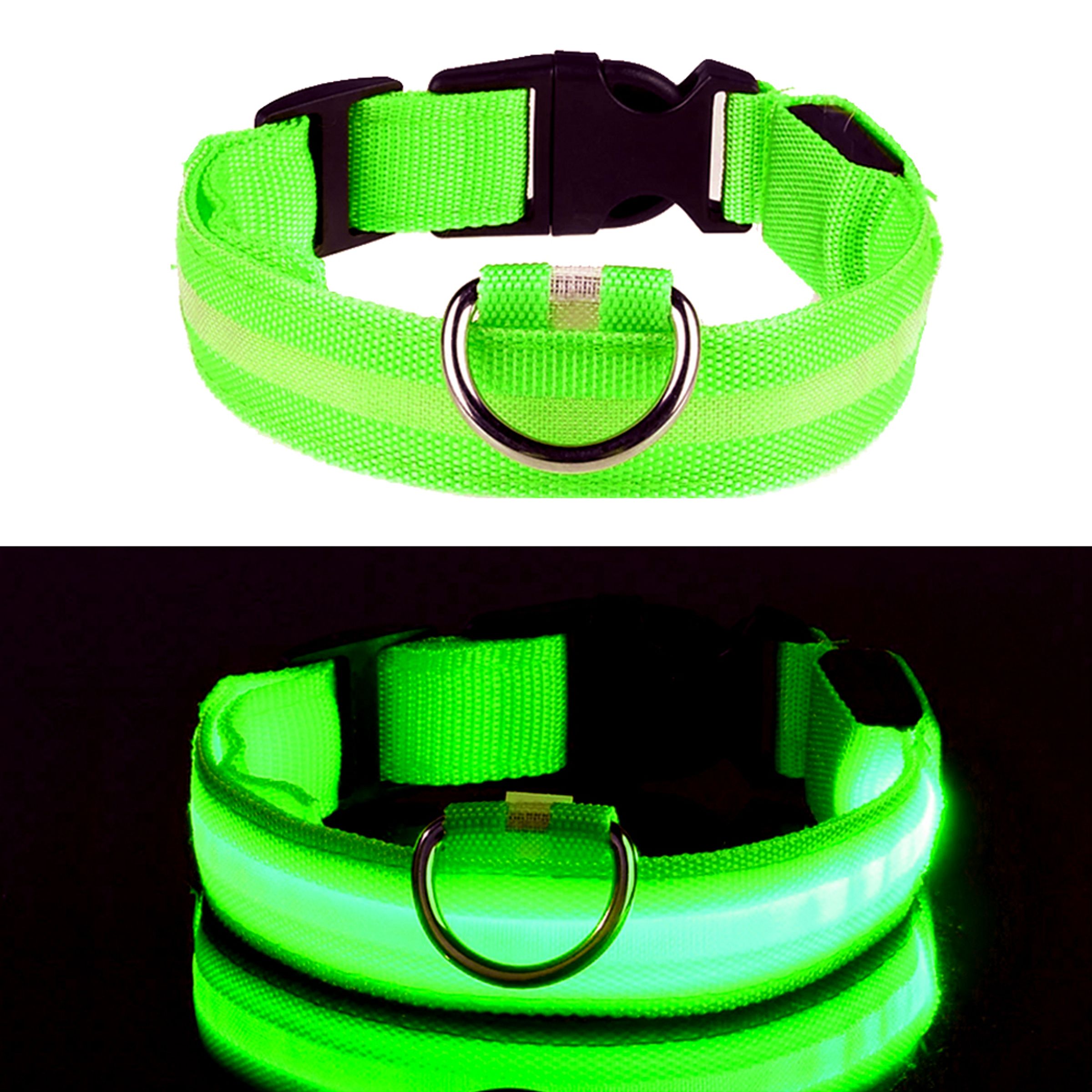 Läs mer om LED Hundhalsband - Grön - Large