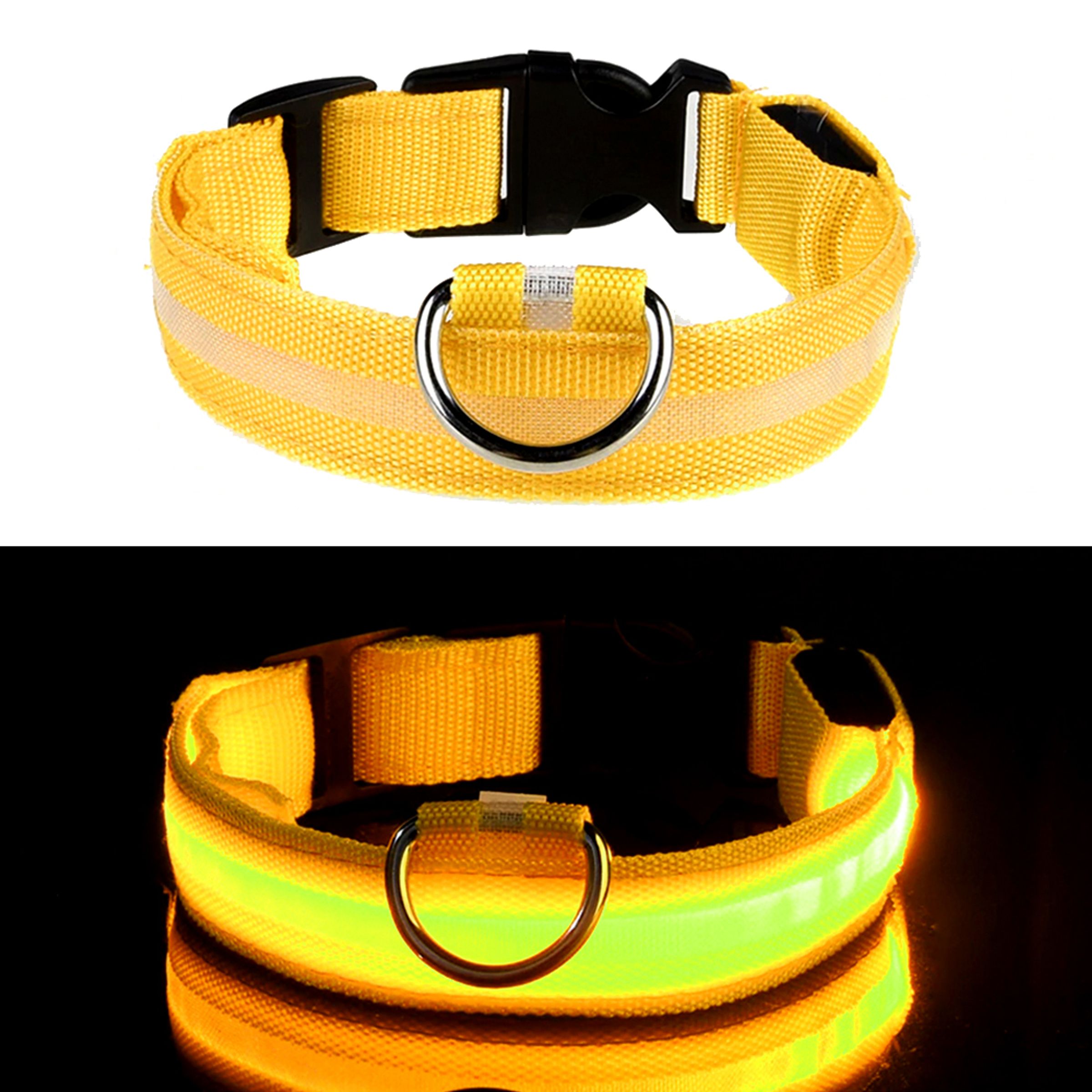 Läs mer om LED Hundhalsband - Gul - Small