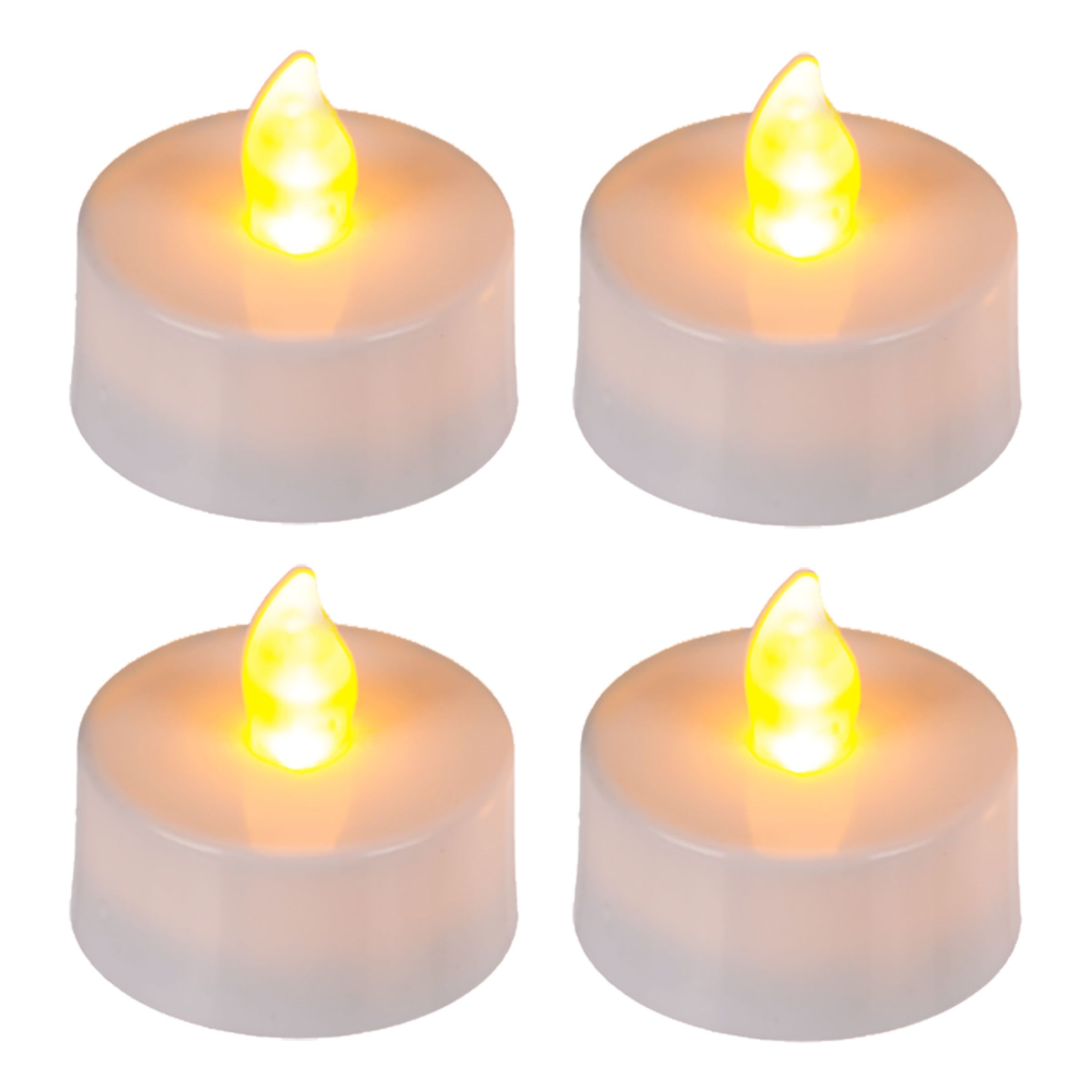 LED-Värmeljus med Flammande Låga - 4-pack