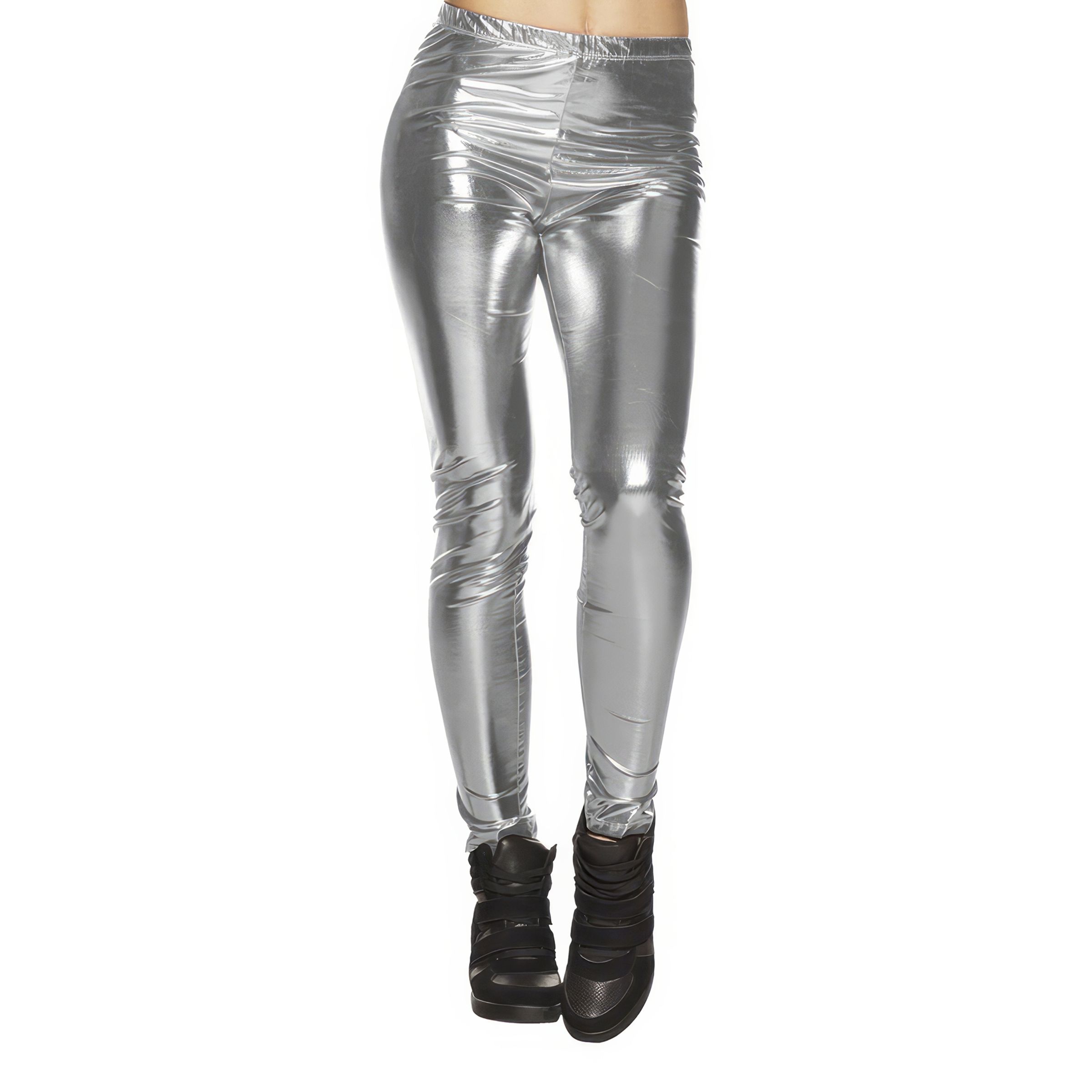 Leggings Metallic Silver - Medium