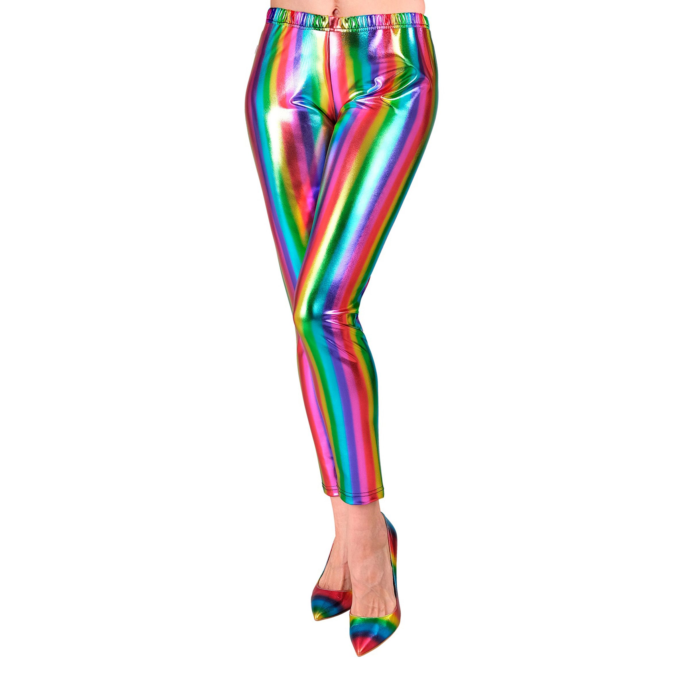 Leggings Regnbågsfärgade - Small/Medium | Hem - Maskerad - Maskeraddräkter - 80-Tals Kläder | Party Outlet