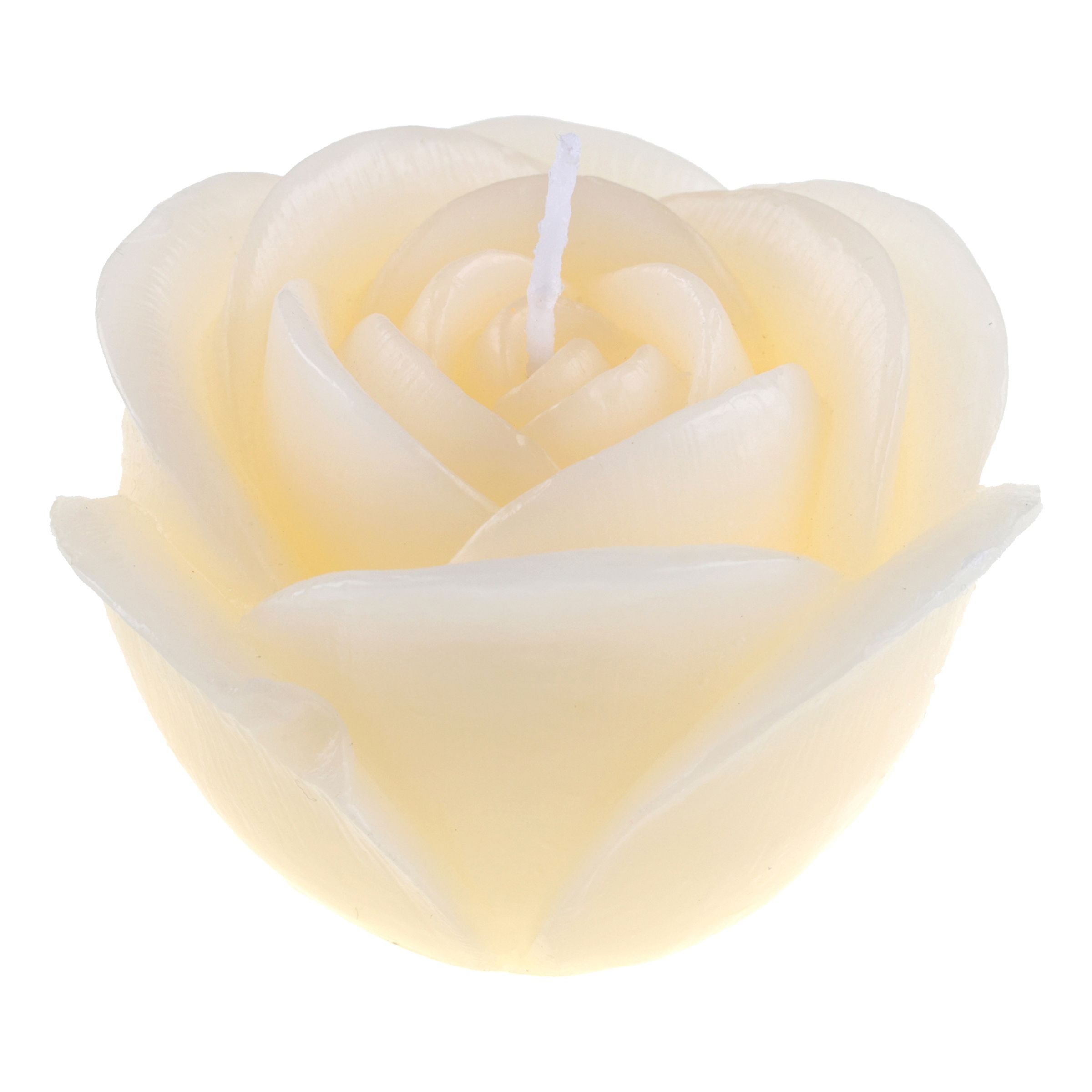 Ljus Rosformad Elfenben | Hem - Festartiklar - Festdekoration - Ljus | Maskeradspecialisten