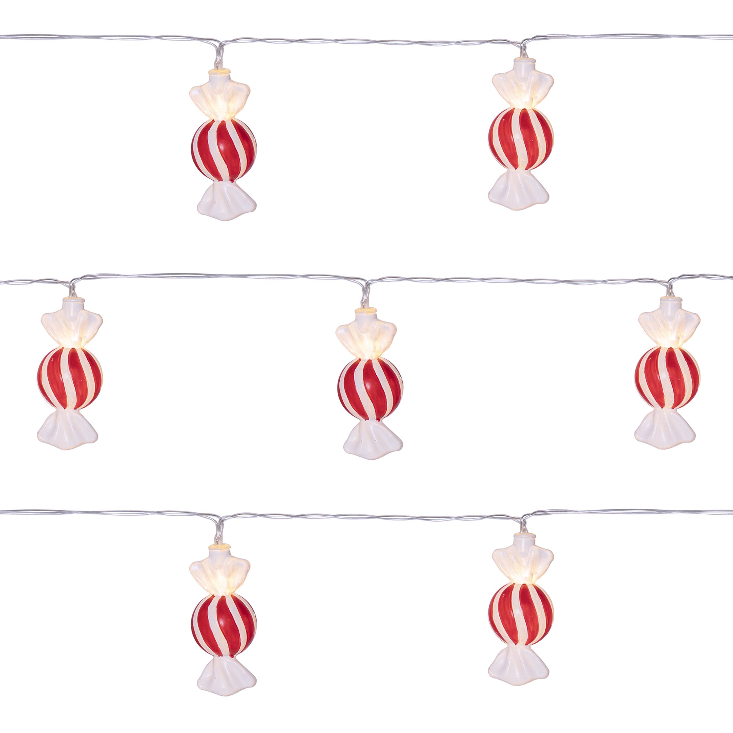 Ljusslinga BonBon Röda Karameller | Hem - Roliga Prylar - Hem & Hushåll - Lampor & Belysning - Ljusslingor | Maskeradspecialisten