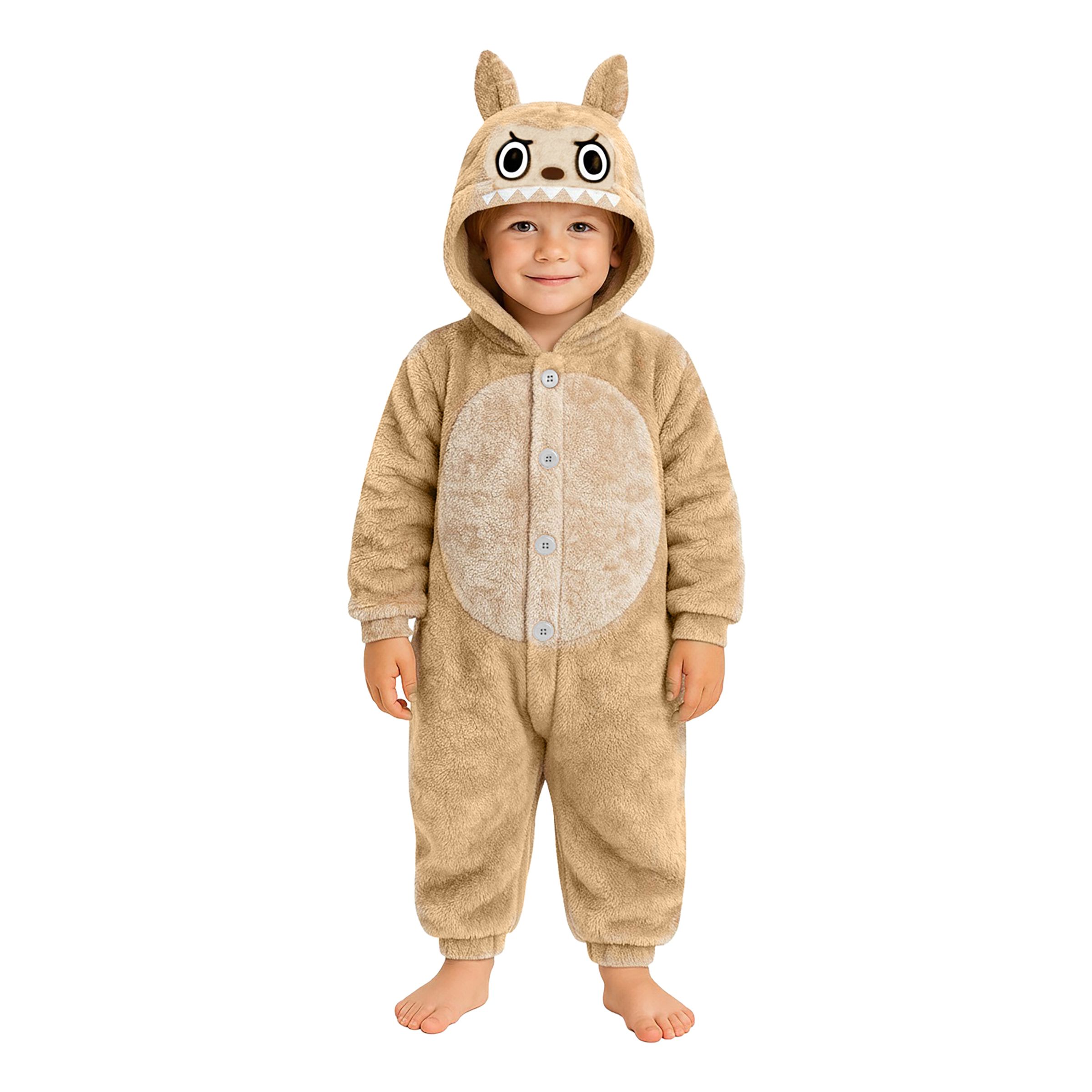 Lulu Monster Beige Onesie Barn Maskeraddräkt - Small | Hem - Maskerad - Maskeraddräkter - Barndräkter | Maskeradspecialisten