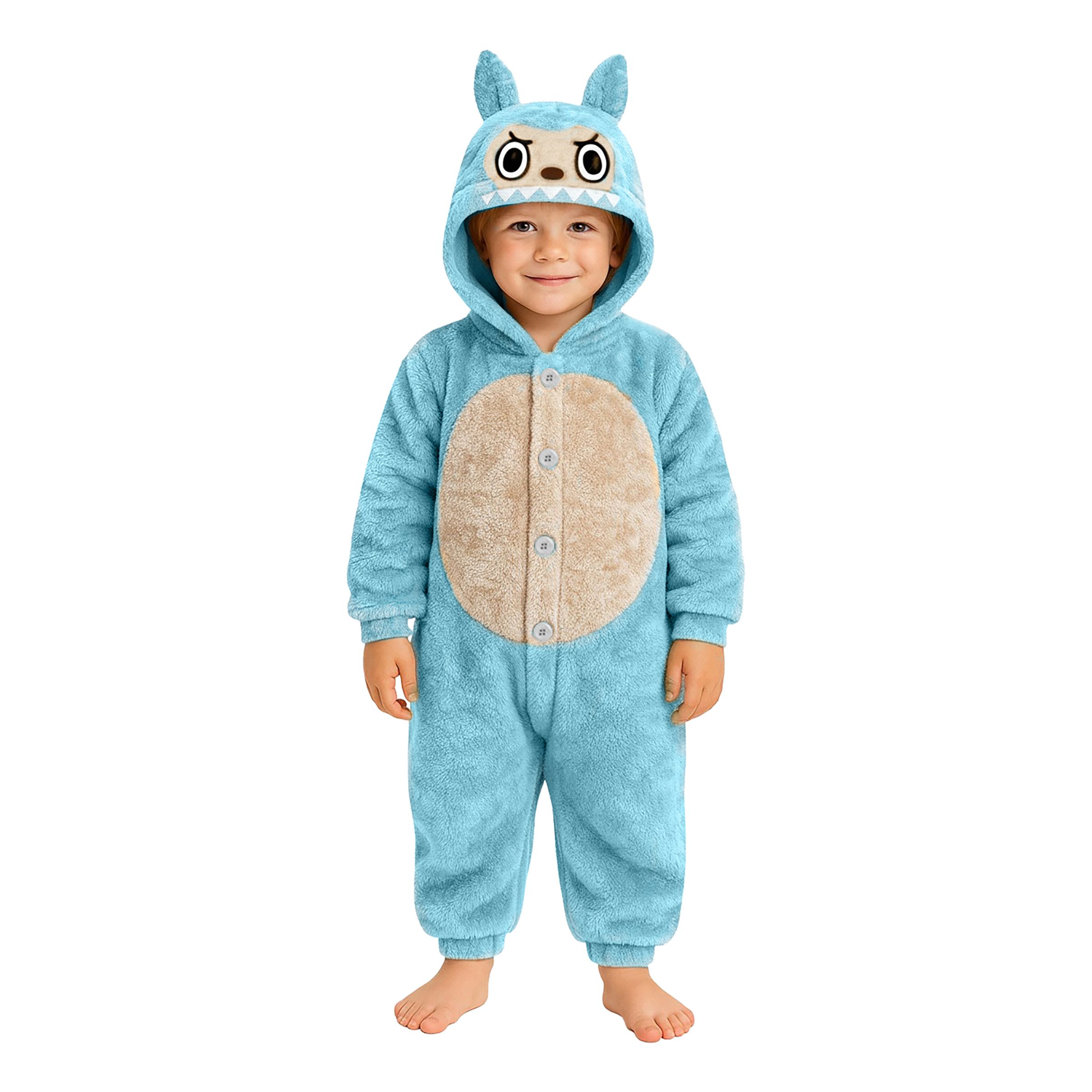 Lulu Monster Blå Onesie Barn Maskeraddräkt - Medium | Hem - Maskerad - Maskeraddräkter - Barndräkter | Pryloteket