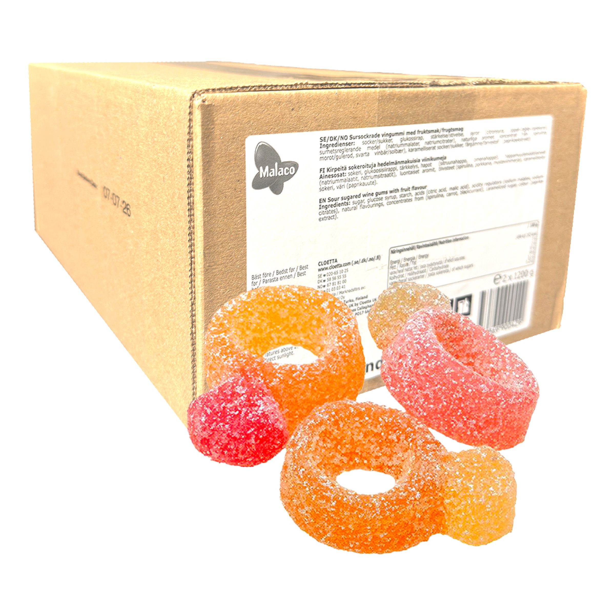Malaco Diamond Rings Storpack - 2,4 kg | Hem - Godis & Läsk - Godis - Surt Godis | Maskeradspecialisten