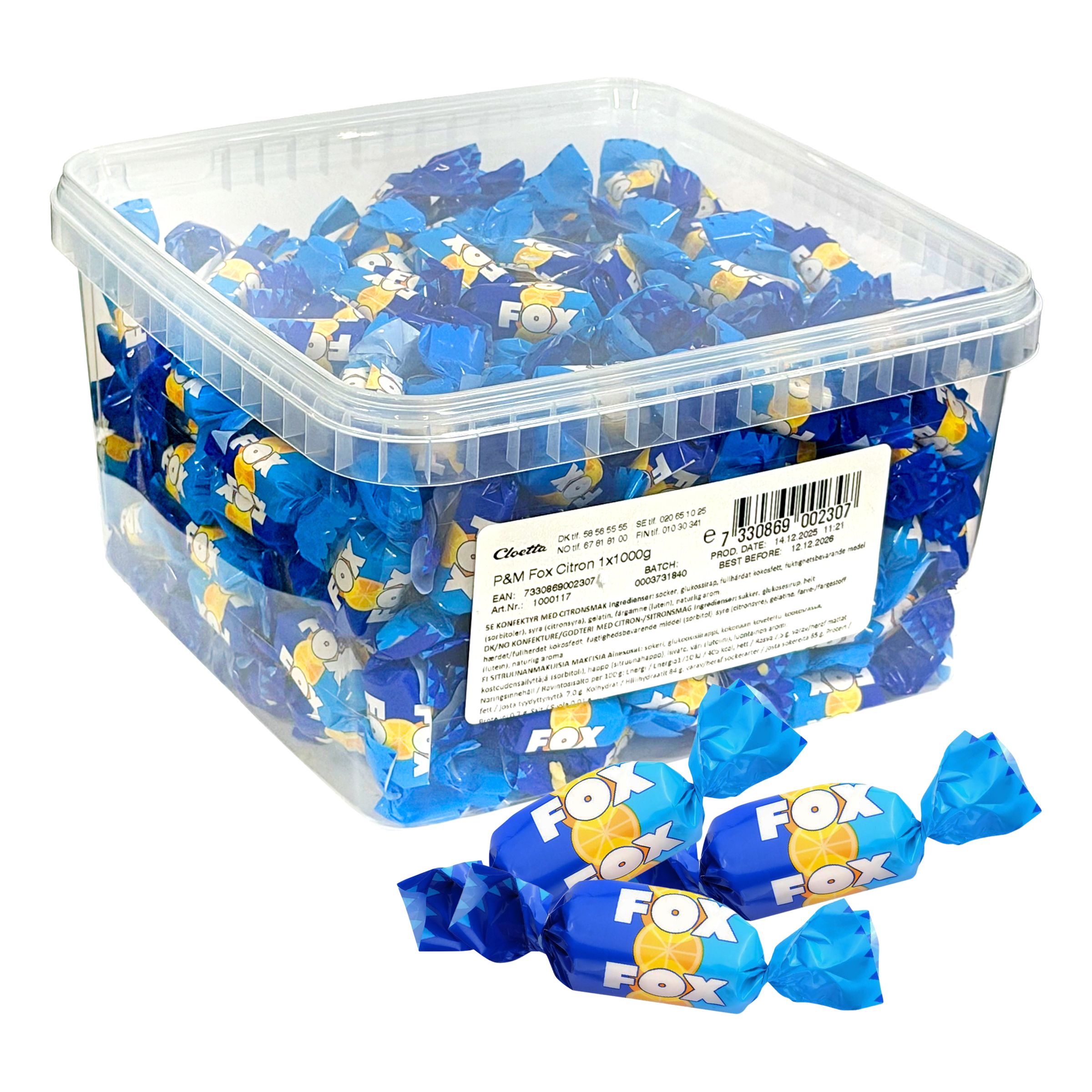 Malaco Fox Citron Storpack - 1 kg | Hem - Godis & Läsk - Godis - Retrogodis | Maskeradspecialisten