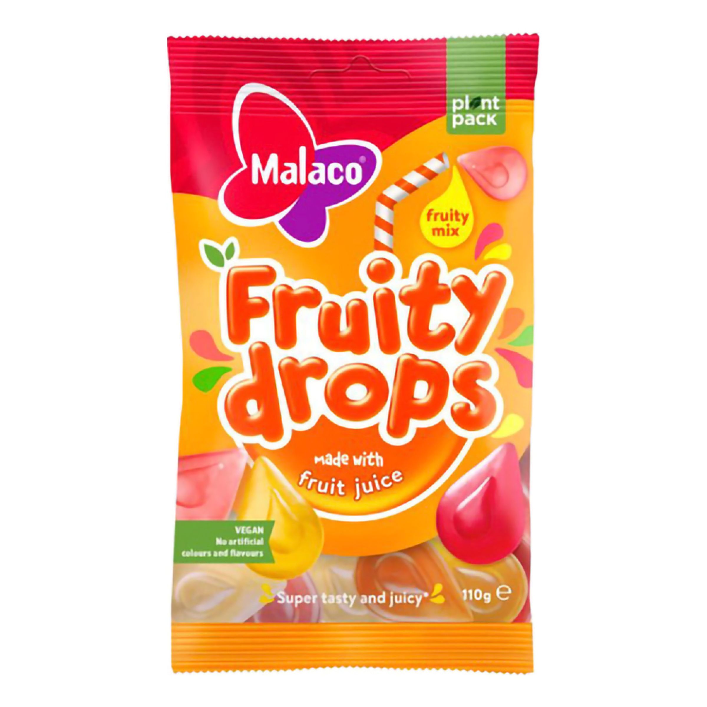 Malaco Fruity Drops Fruity Mix - 110 gram | Hem - Godis & Läsk - Godis - Gelégodis | Maskeradspecialisten