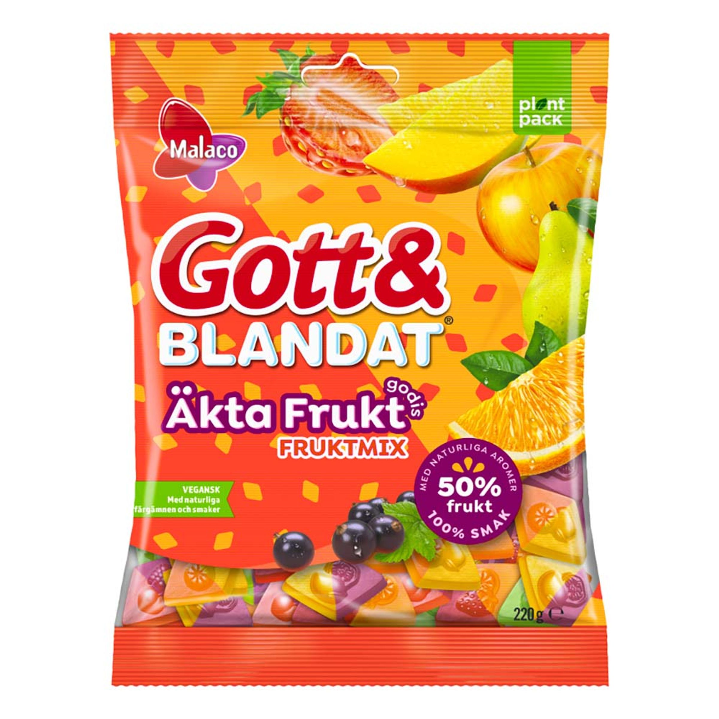 Läs mer om Malaco Gott & Blandat Äkta Frukt Fruktmix - 220 gram
