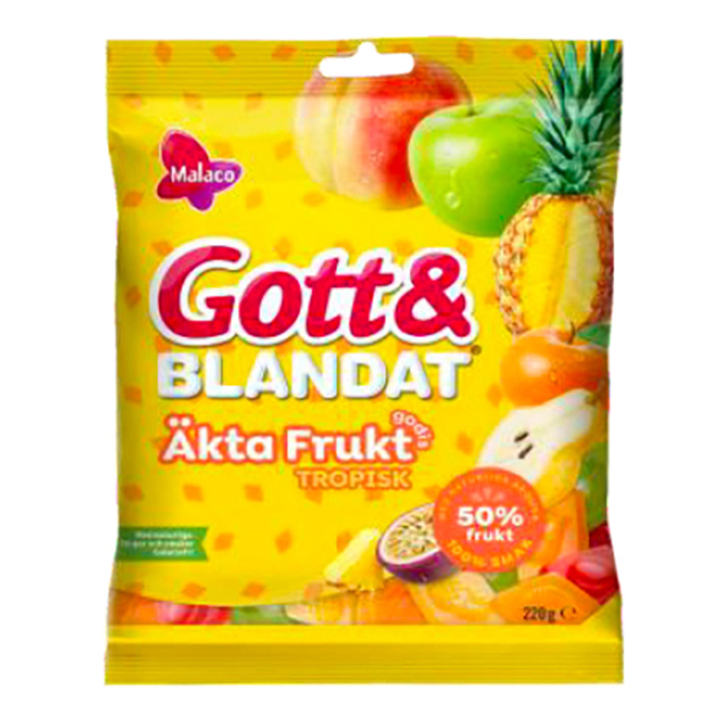 Läs mer om Malaco Gott & Blandat Äkta Frukt Tropisk - 100 g
