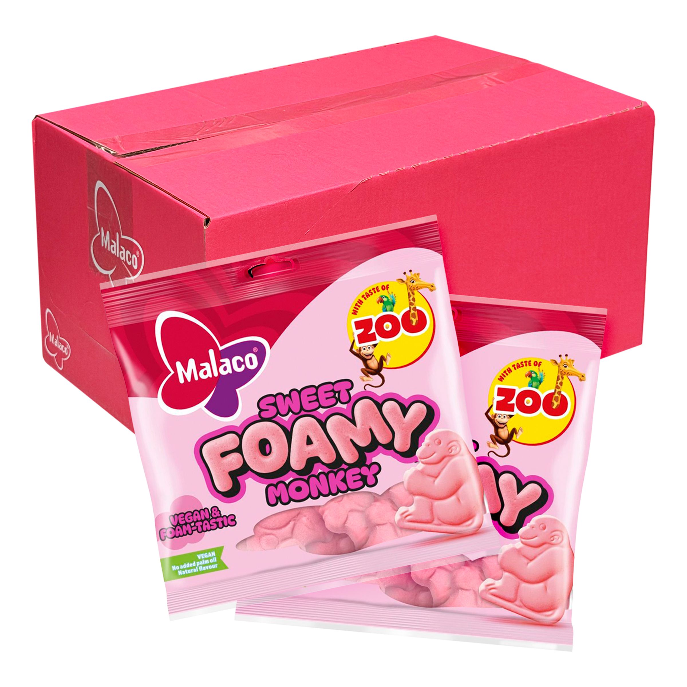 Malaco Zoo Sweet Foamy Monkey Storpack - 10 x 115 g | Hem - Godis & Läsk - Godis - Skumgodis | Pryloteket