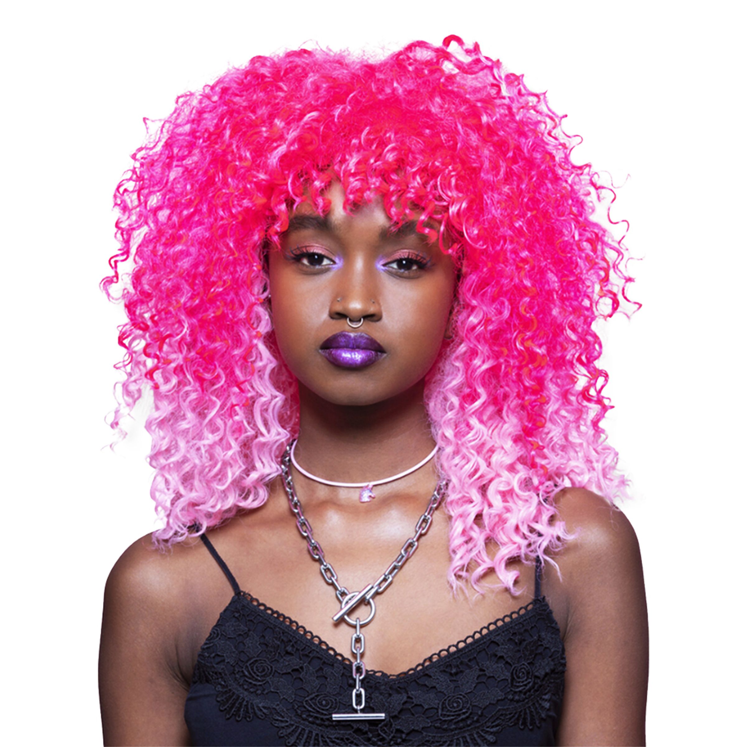 Manic Panic Pink Passion Ombre Curl Peruk - One size