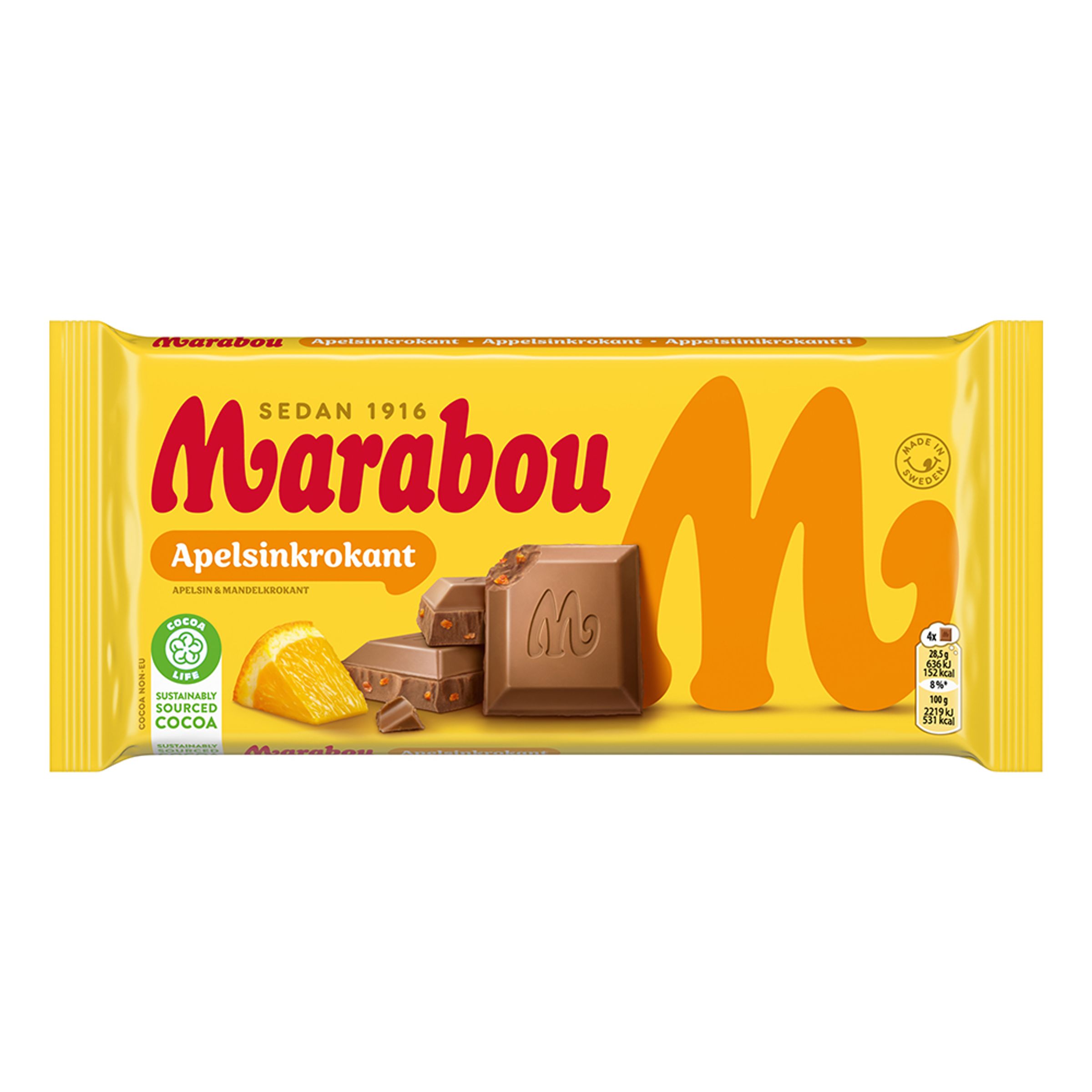 Marabou Apelsinkrokant Chokladkaka - 200 gram