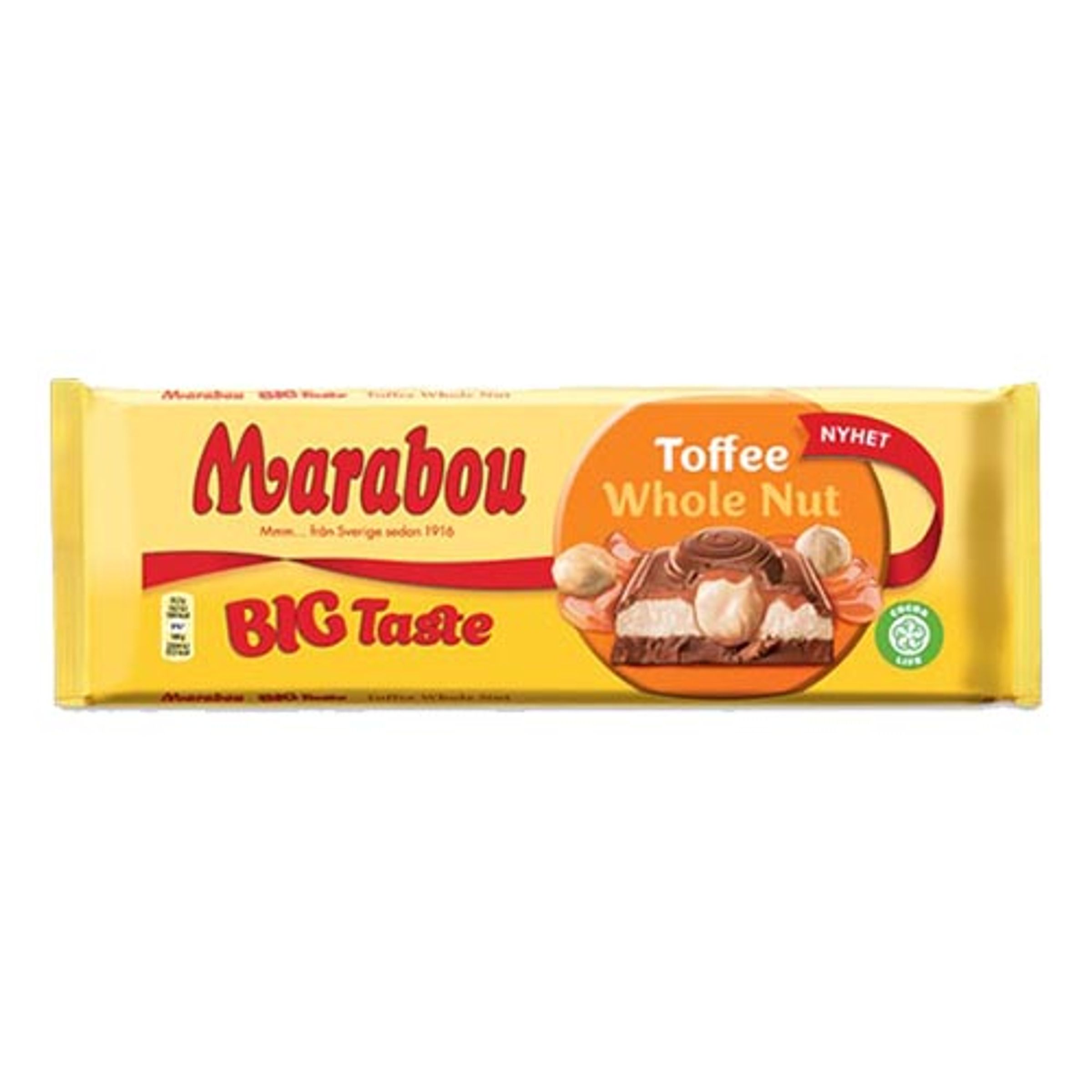 Läs mer om Marabou Big Taste Toffee Whole Nut Chokladkaka - 300 gram