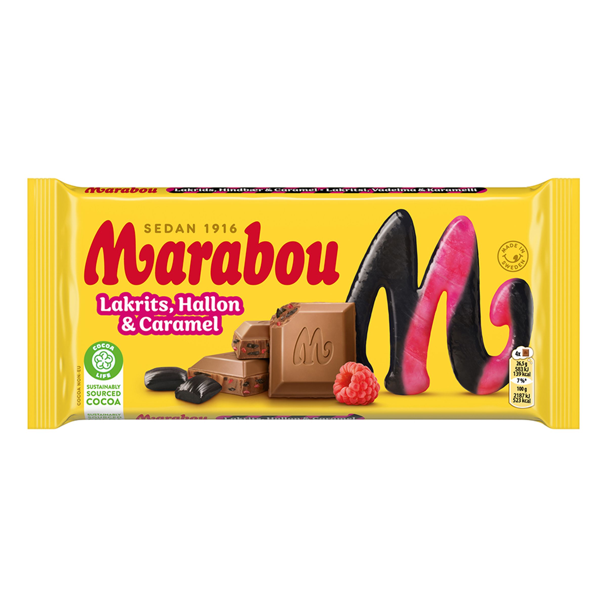 Marabou Lakrits Hallon & Caramel - 185 g