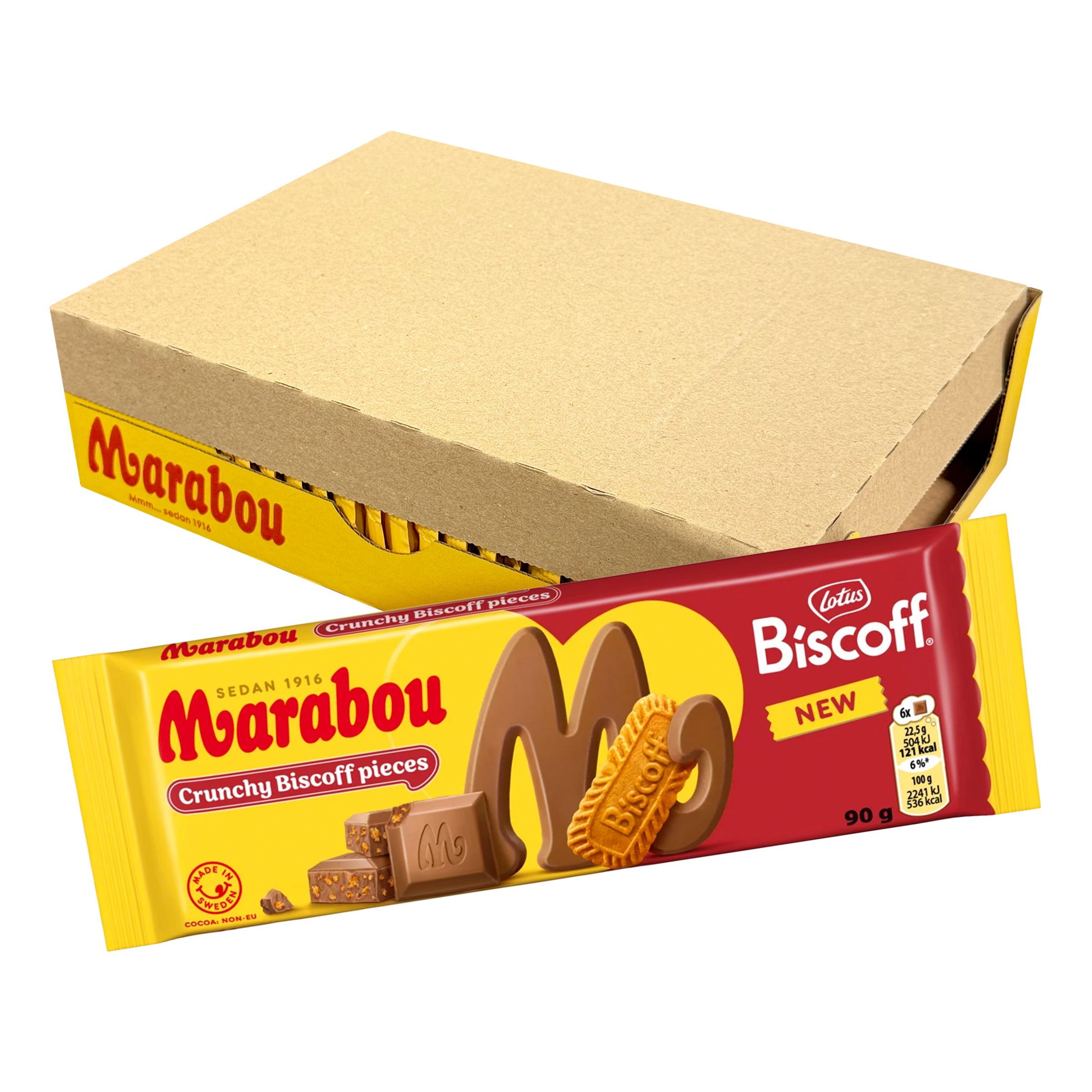 Marabou Lotus Biscoff Storpack - 24 x 90 g | Hem - Godis & Läsk - Godis - Choklad | Maskeradspecialisten