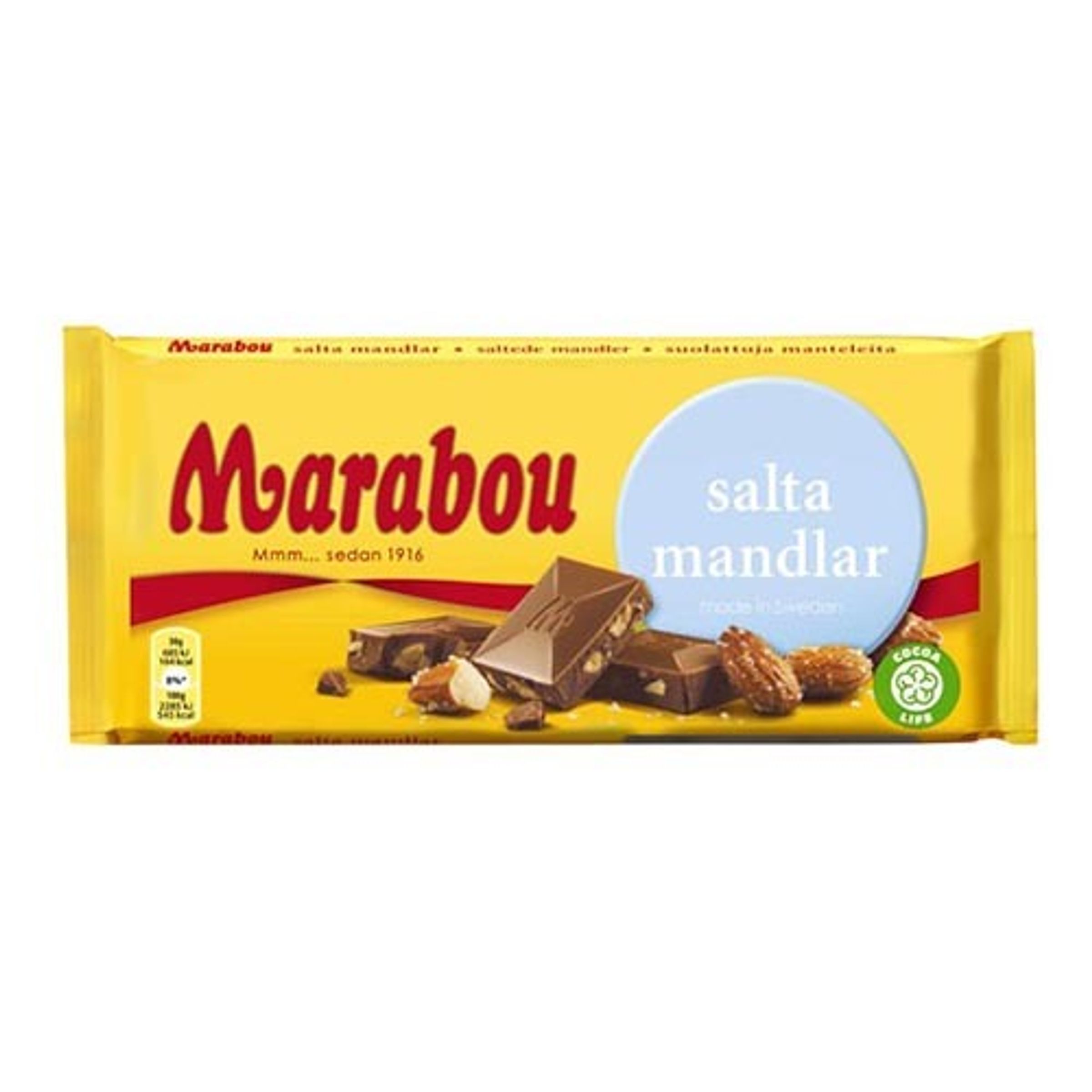 Läs mer om Marabou Salta Mandlar Chokladkaka - 200 gram