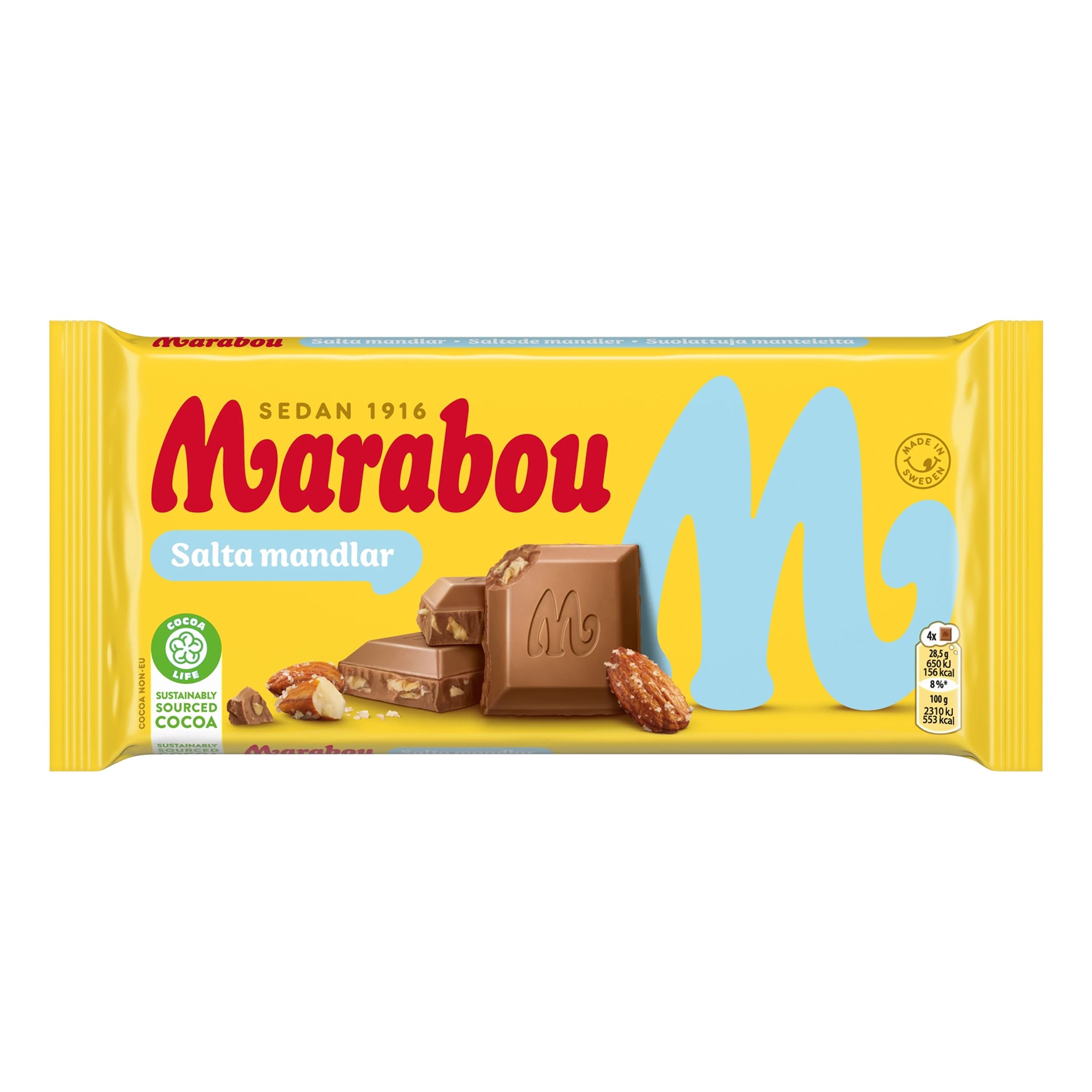 Marabou Salta Mandlar Chokladkaka - 200 gram