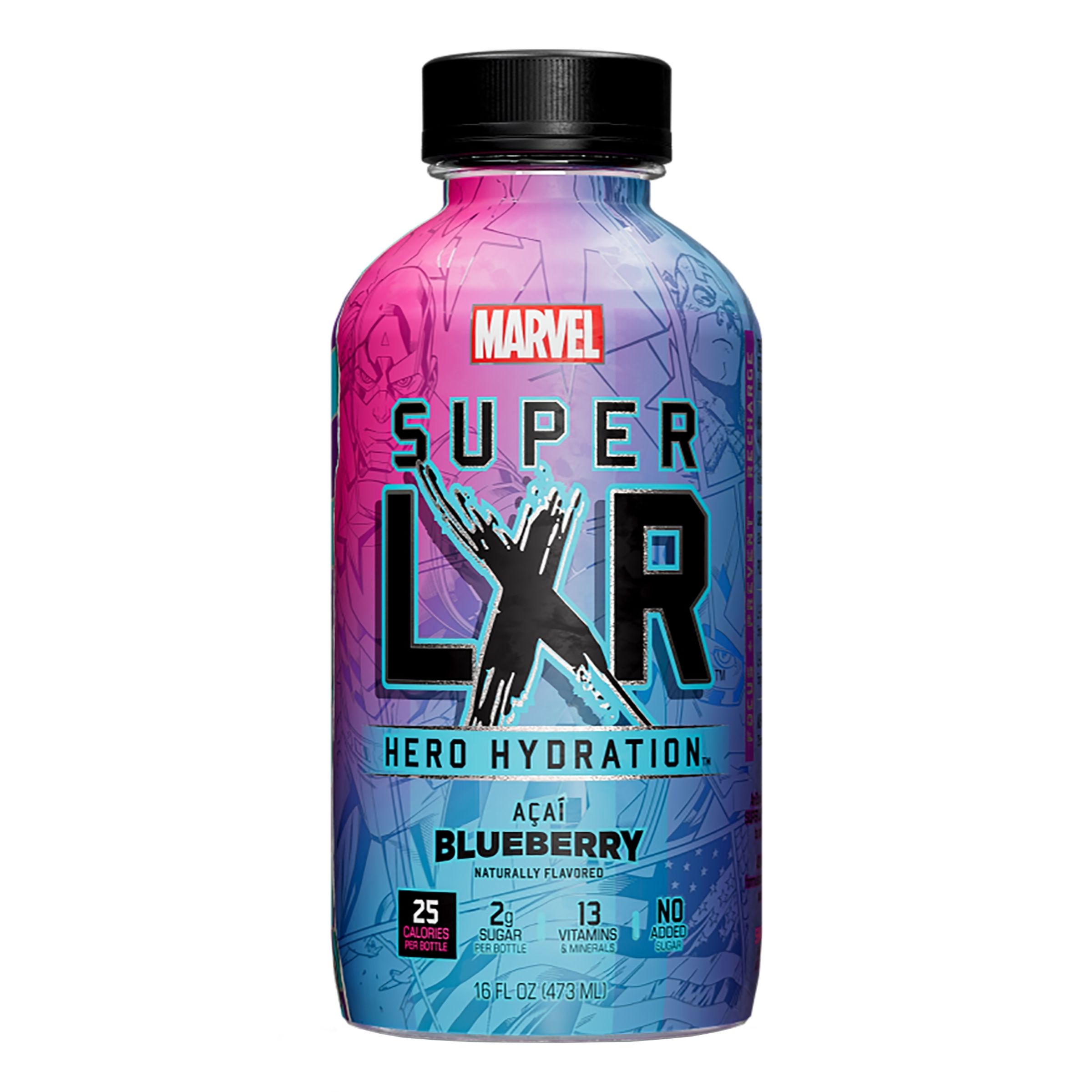 Läs mer om Marvel Super LXR Hero Hydration Acai Blueberry - 473 ml