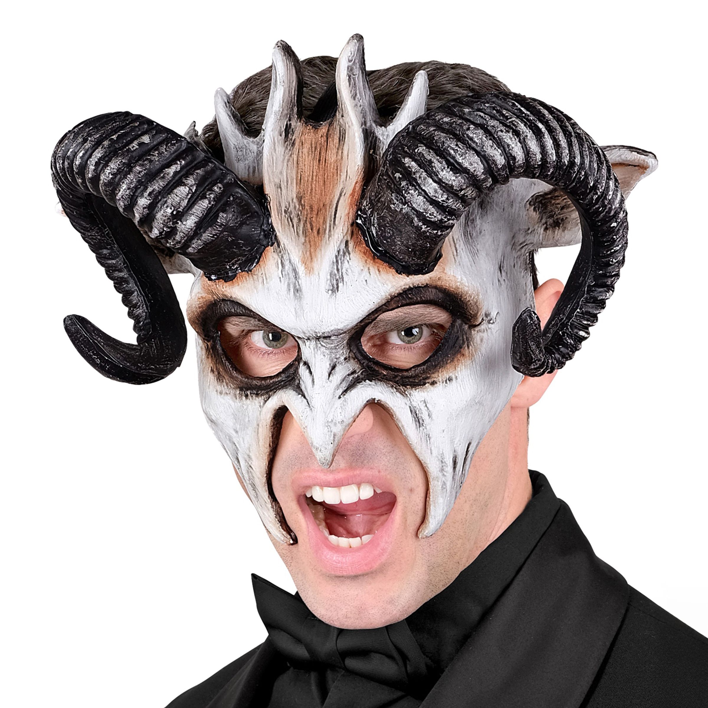 Mask Demon med Horn - One size | Hem - Maskerad - Masker - Halloweenmasker | Party Outlet