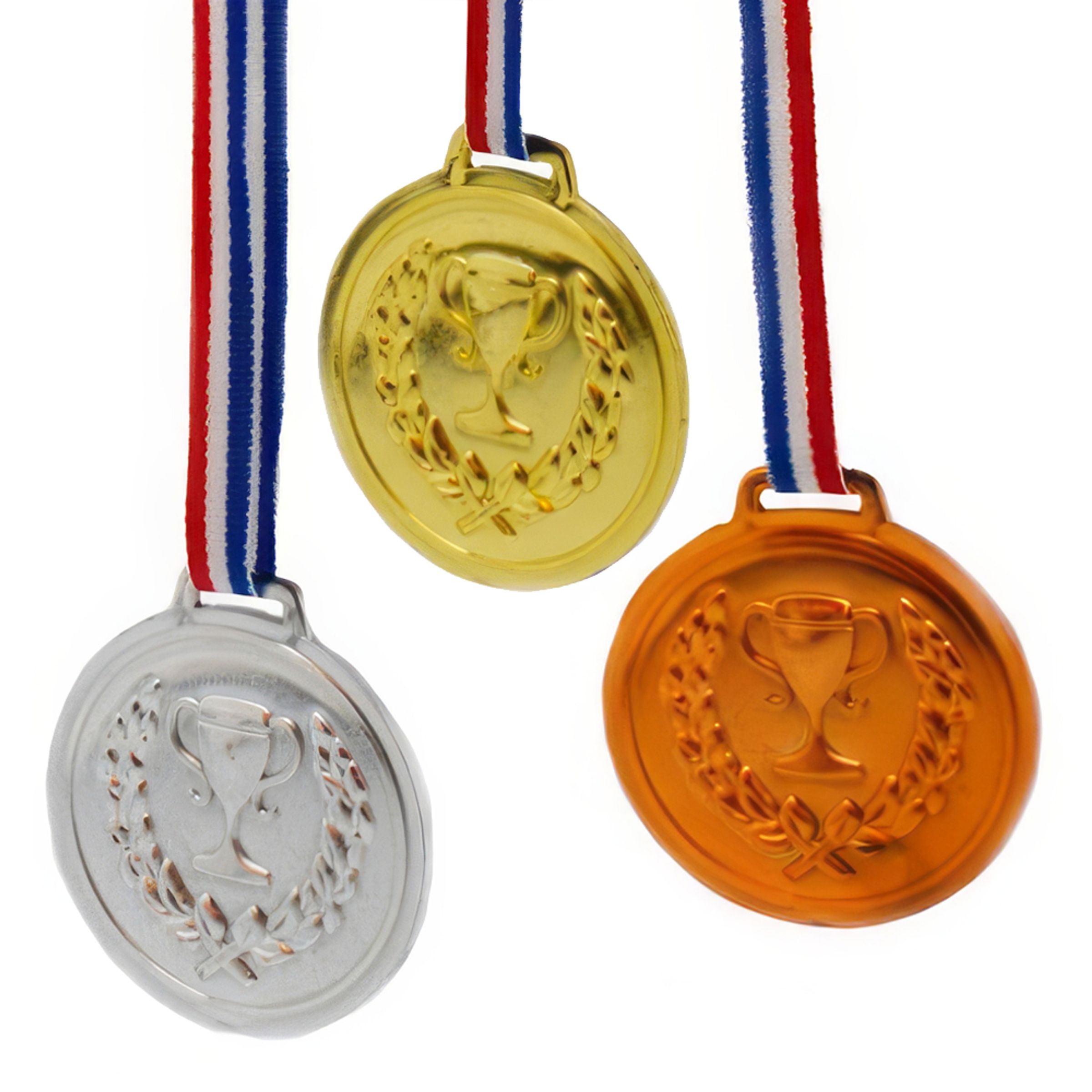 Läs mer om Medaljer Guld/Silver/Brons på Band - 6-pack