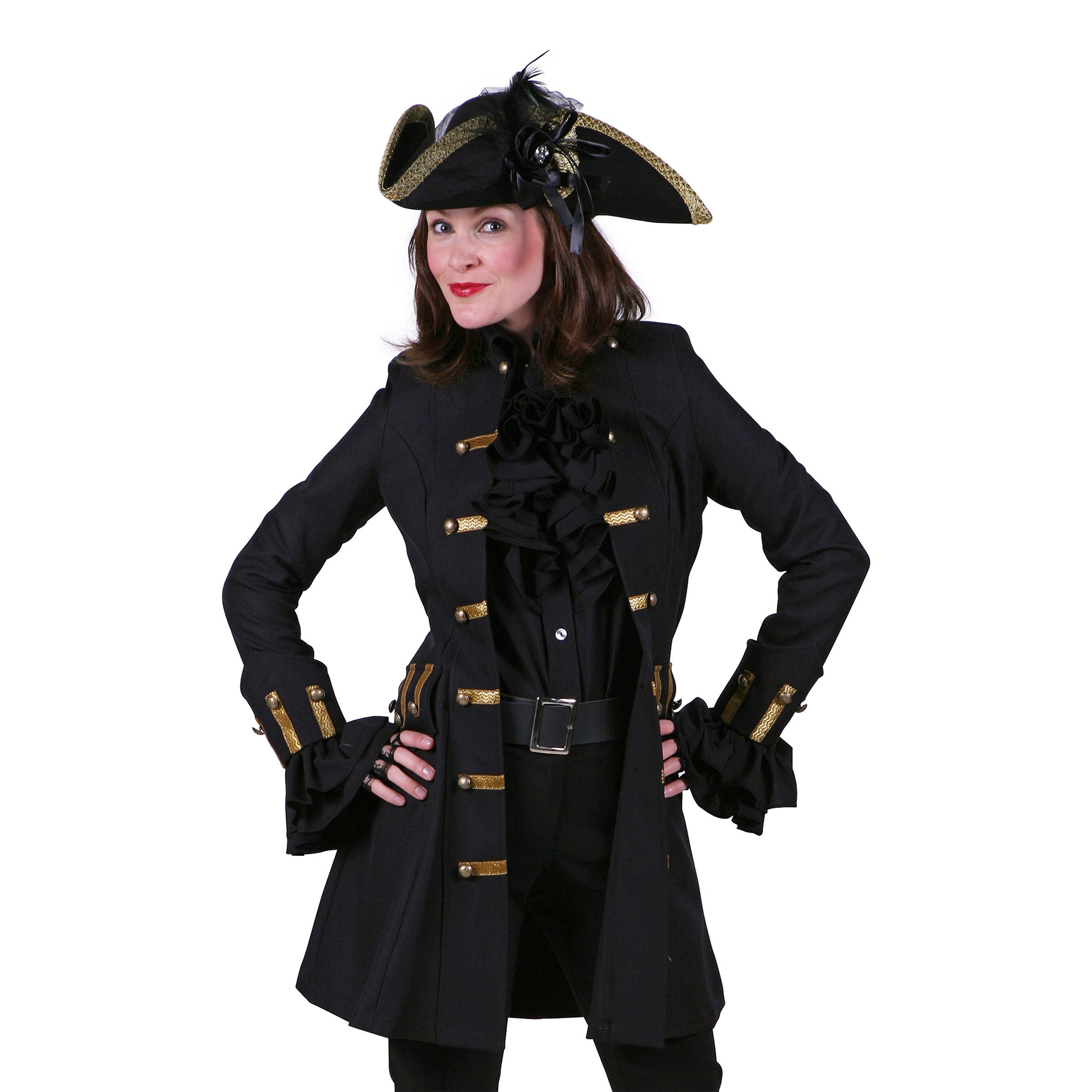 Medeltida Kappa Dam Svart Deluxe - Small | Hem - Maskerad - Maskeraddräkter - Damdräkter | Pryloteket