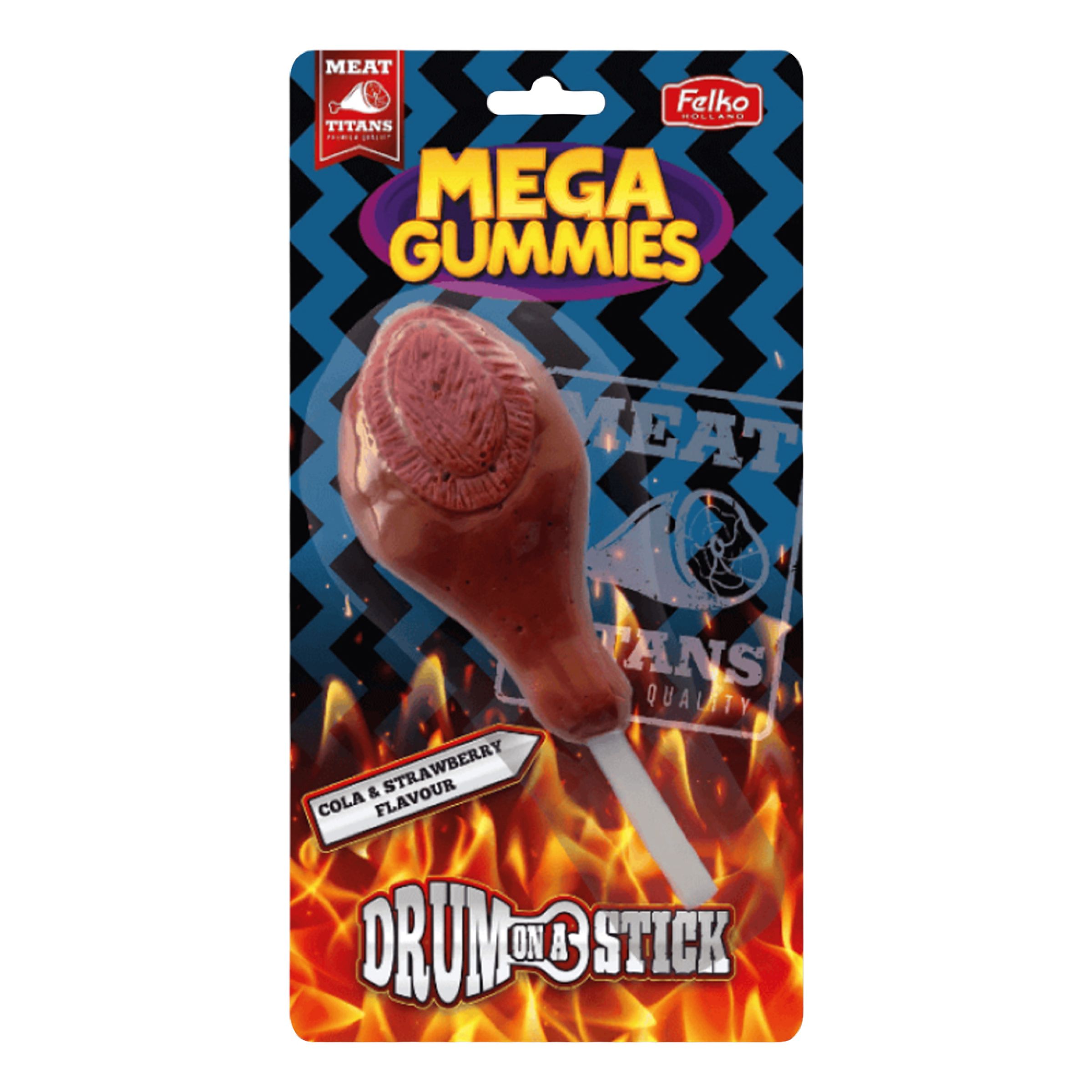 Mega Gummies Drum-on-a-Stick - 120 gram | Hem - Godis & Läsk - Godis - Amerikanskt Godis | Party Outlet